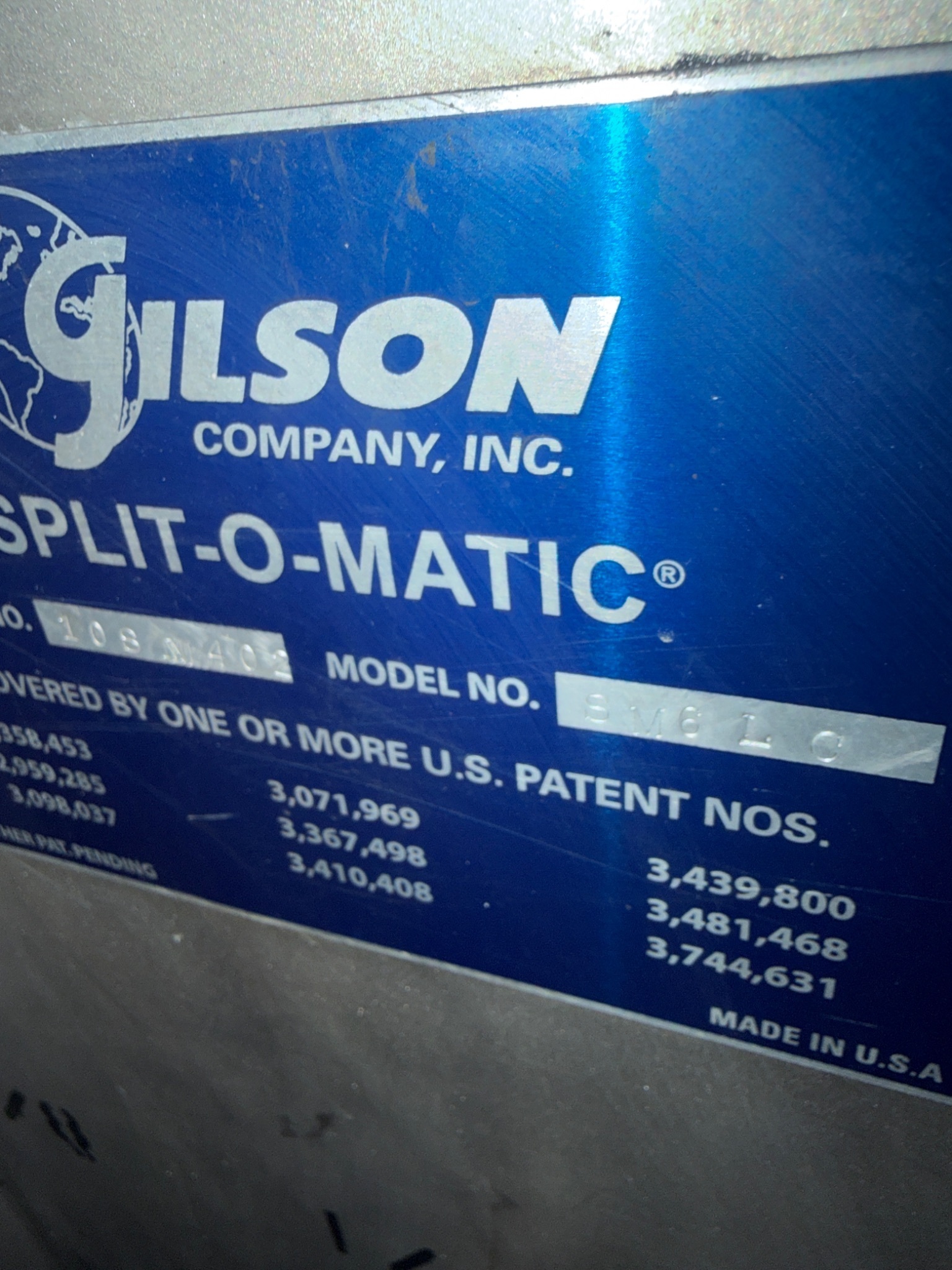 GILSON SM‑6LC Split‑O‑Matic Precision Splitter USED 6