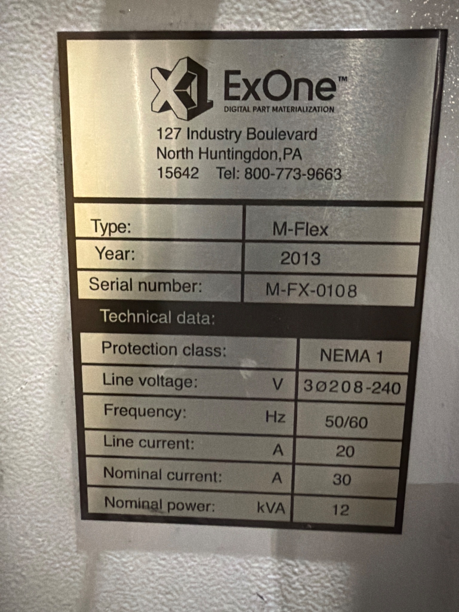 ExOne M-Flex Metal Binder Jet 3D Printer USED 6