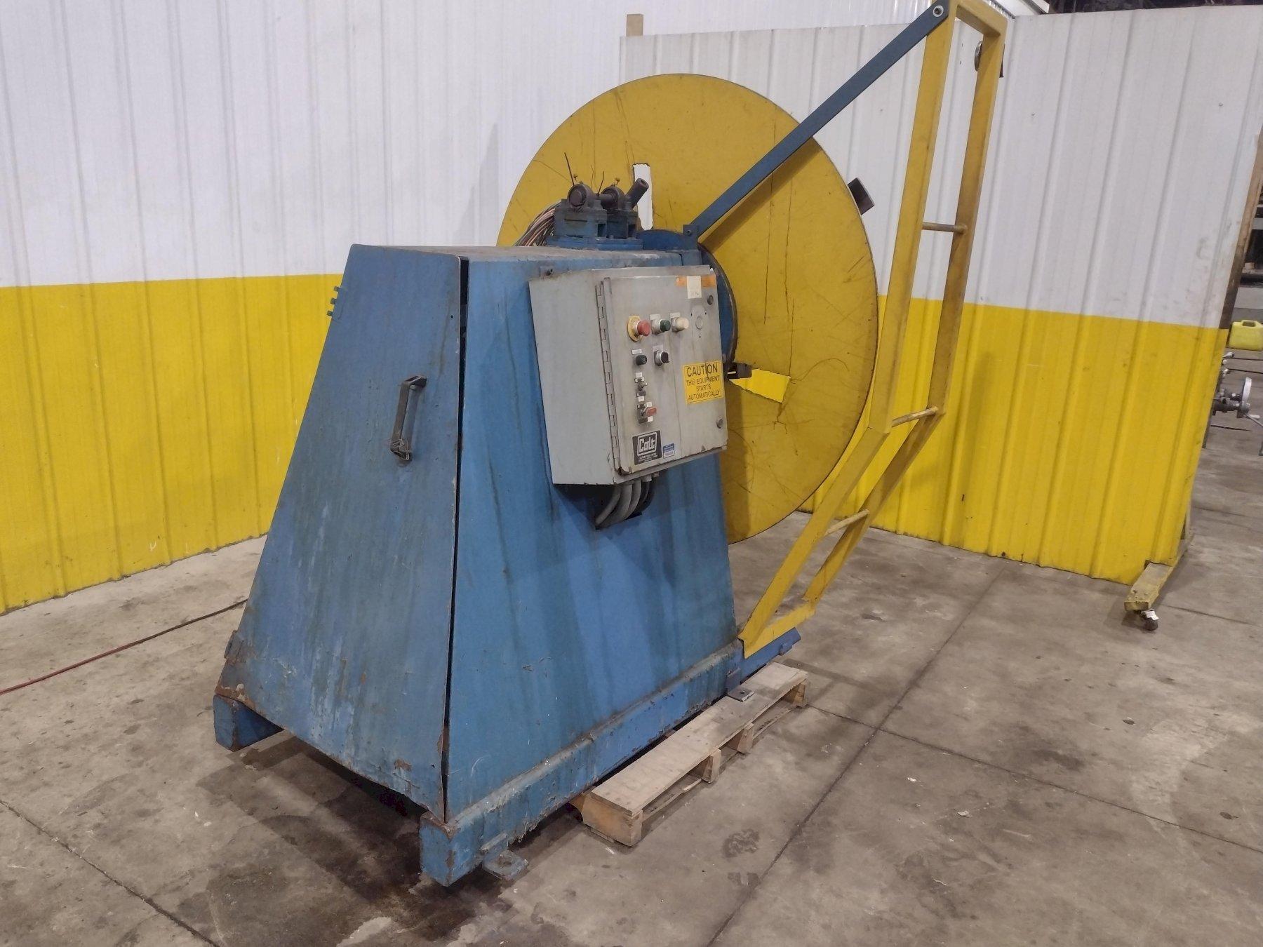 6,000 X 12" COLT MODEL #CR-60-12 MOTORIZED COIL REEL UNCOILER USED 11
