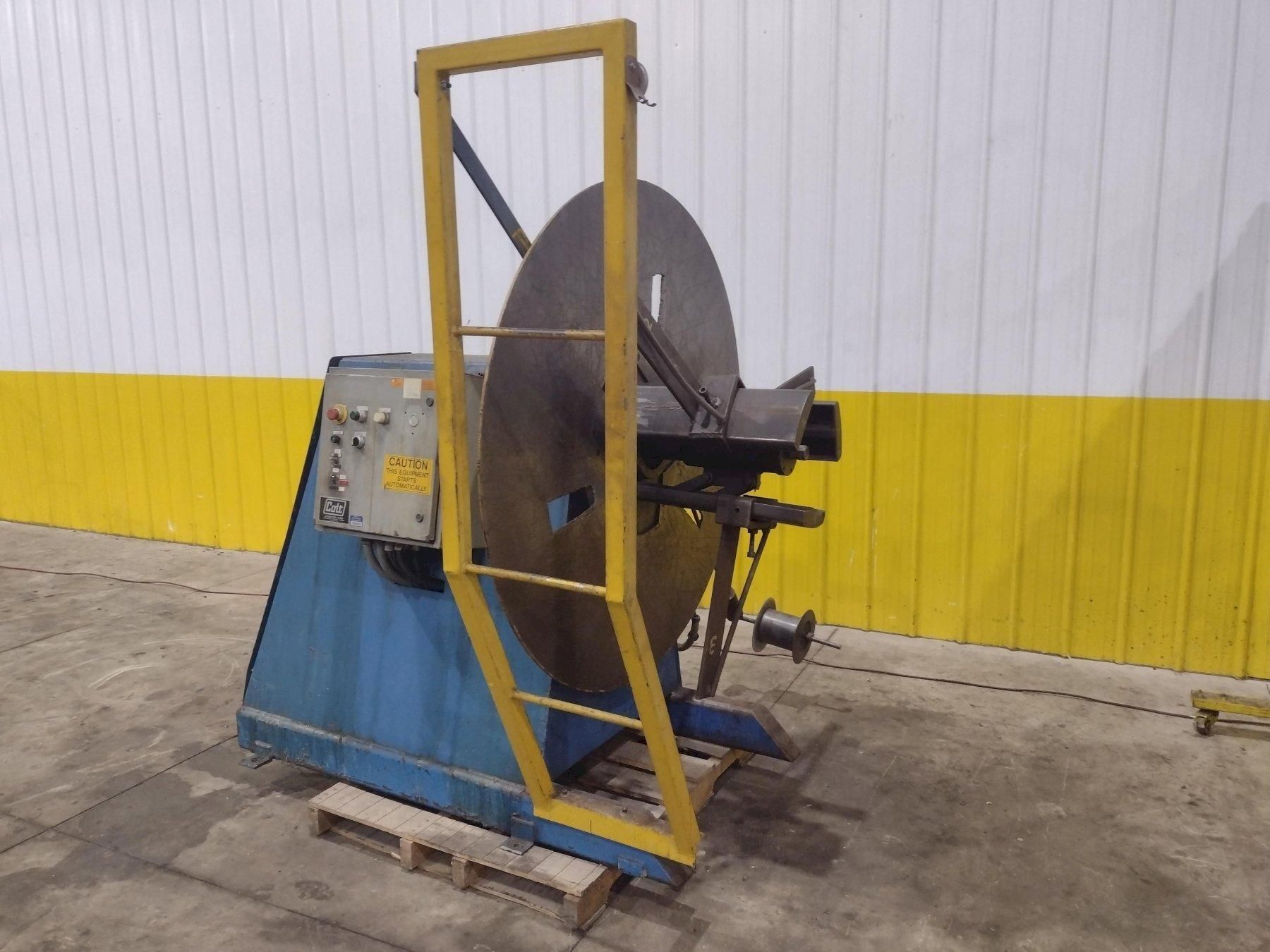 6,000 X 12" COLT MODEL #CR-60-12 MOTORIZED COIL REEL UNCOILER USED 2