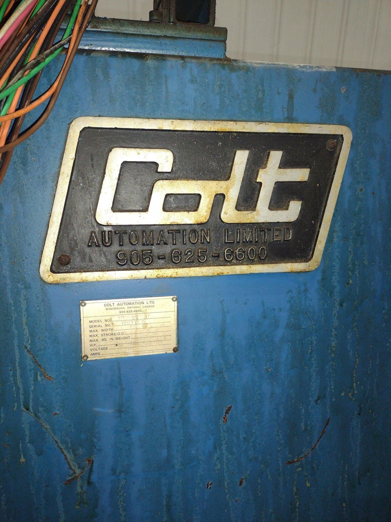 6,000 X 12" COLT MODEL #CR-60-12 MOTORIZED COIL REEL UNCOILER USED 20