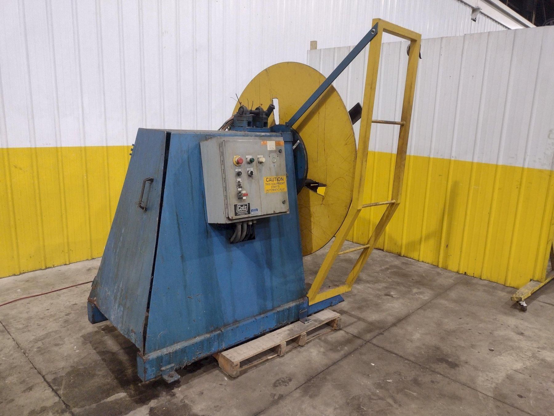6,000 X 12" COLT MODEL #CR-60-12 MOTORIZED COIL REEL UNCOILER USED 4