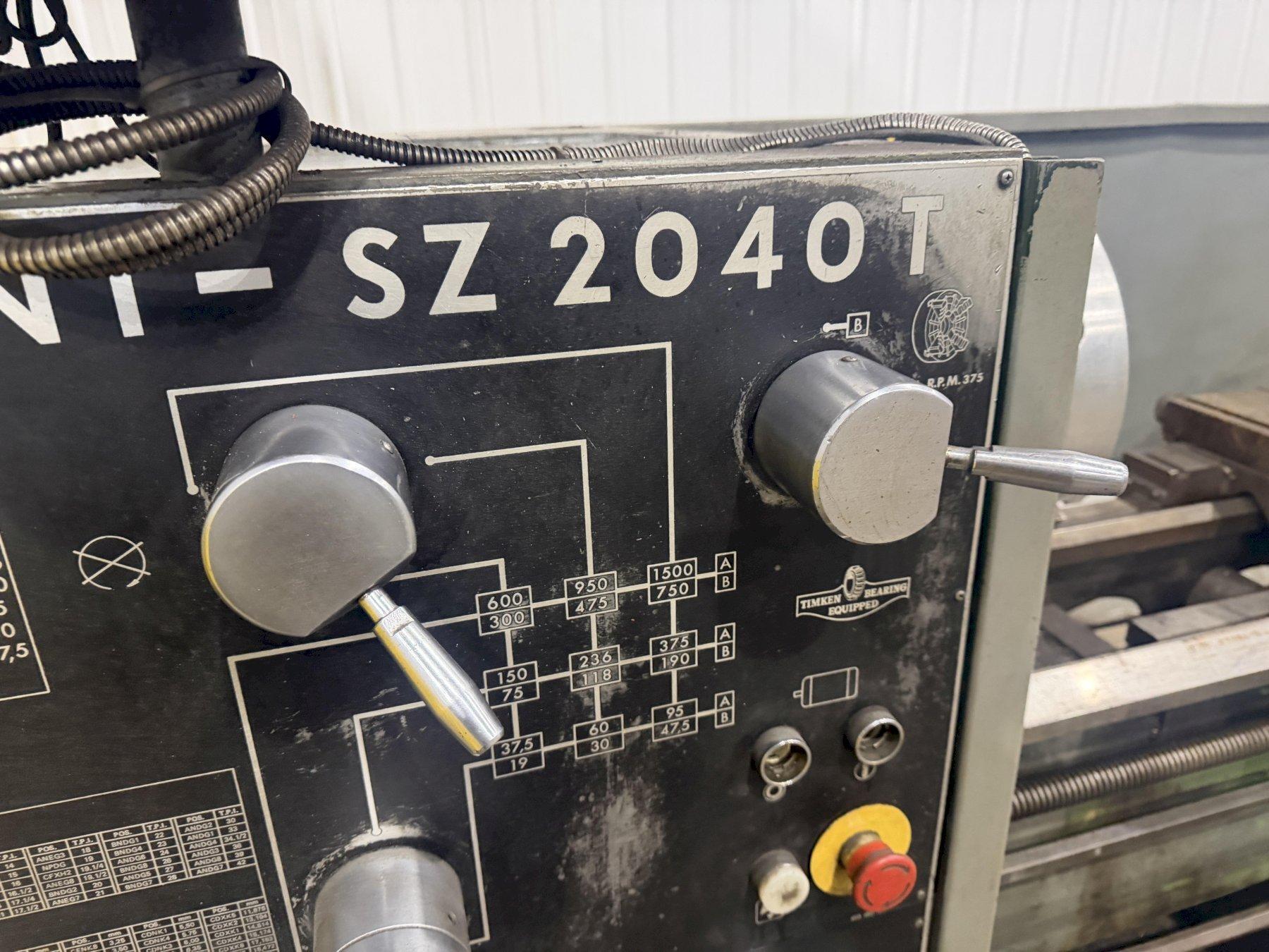 20" X 40" NARDINI MODEL #SZ2040T ENGINE LATHE 3-1/8" USED 14