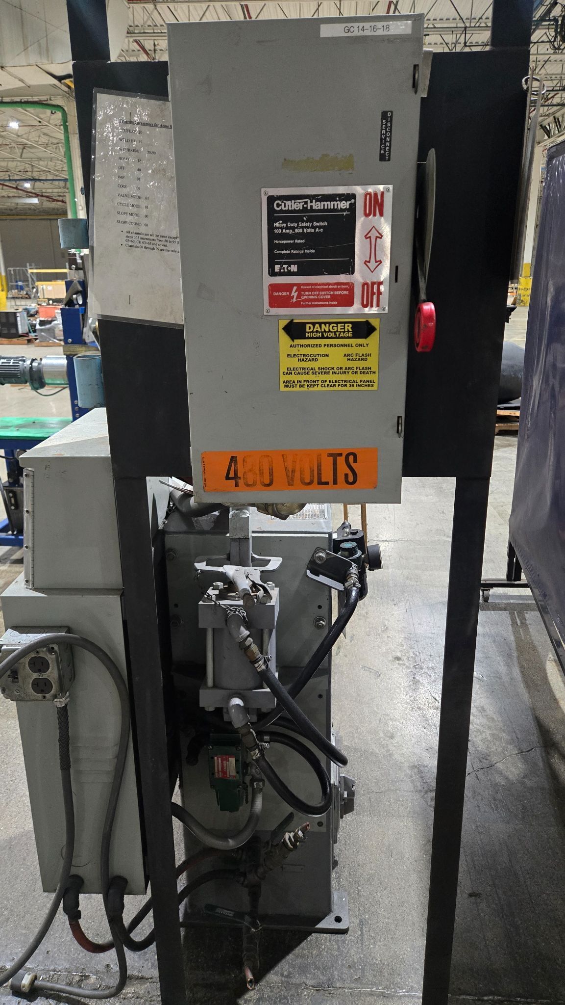 BERKLEY DAVIS RA-3-36 WELDER 440V 50 KVA 36" THROAT USED 4