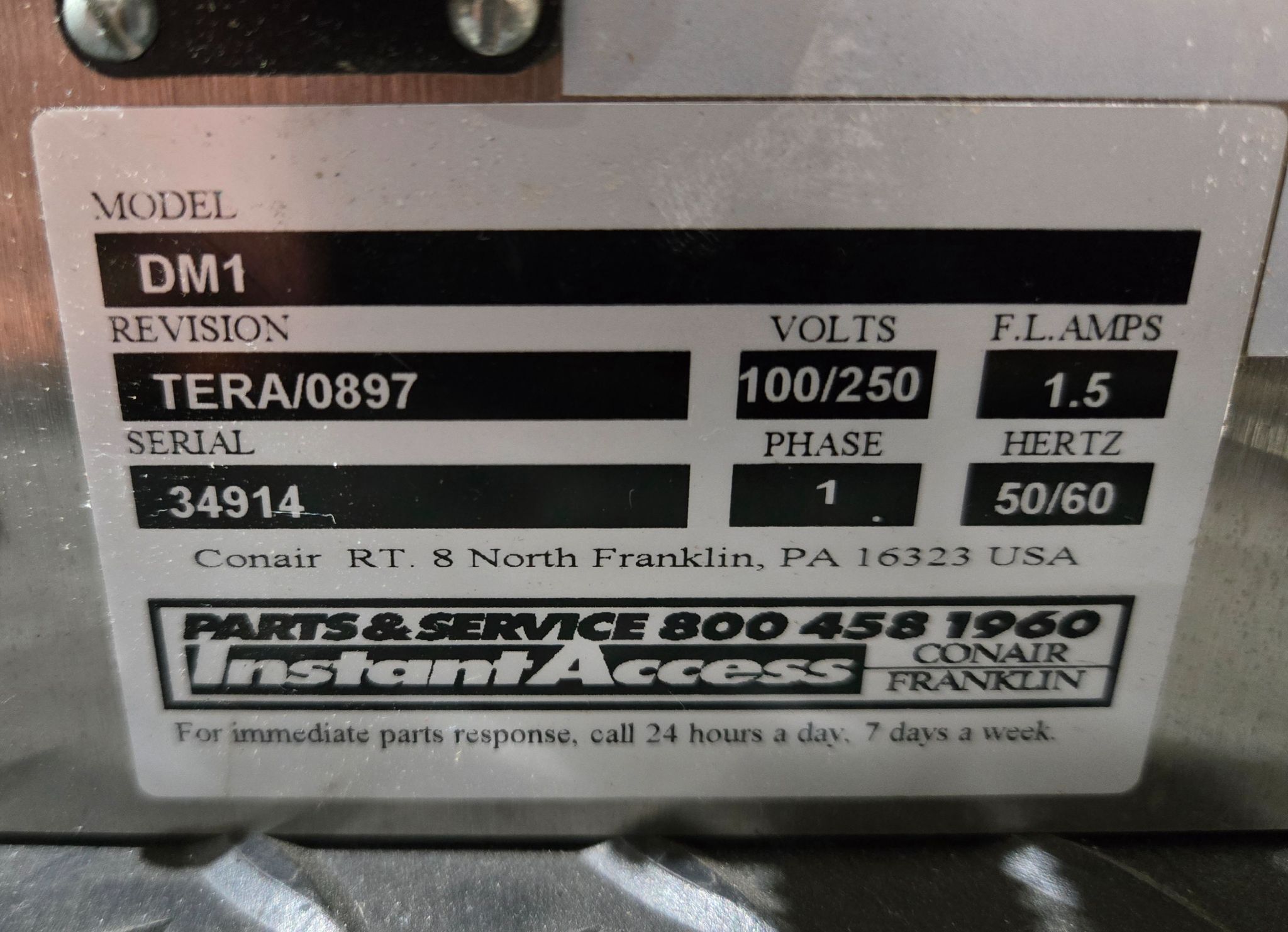 CONAIR FRANKLIN DM‑1 Resin Drying Monitor w/ Dewpoint & RS‑485 USED 3
