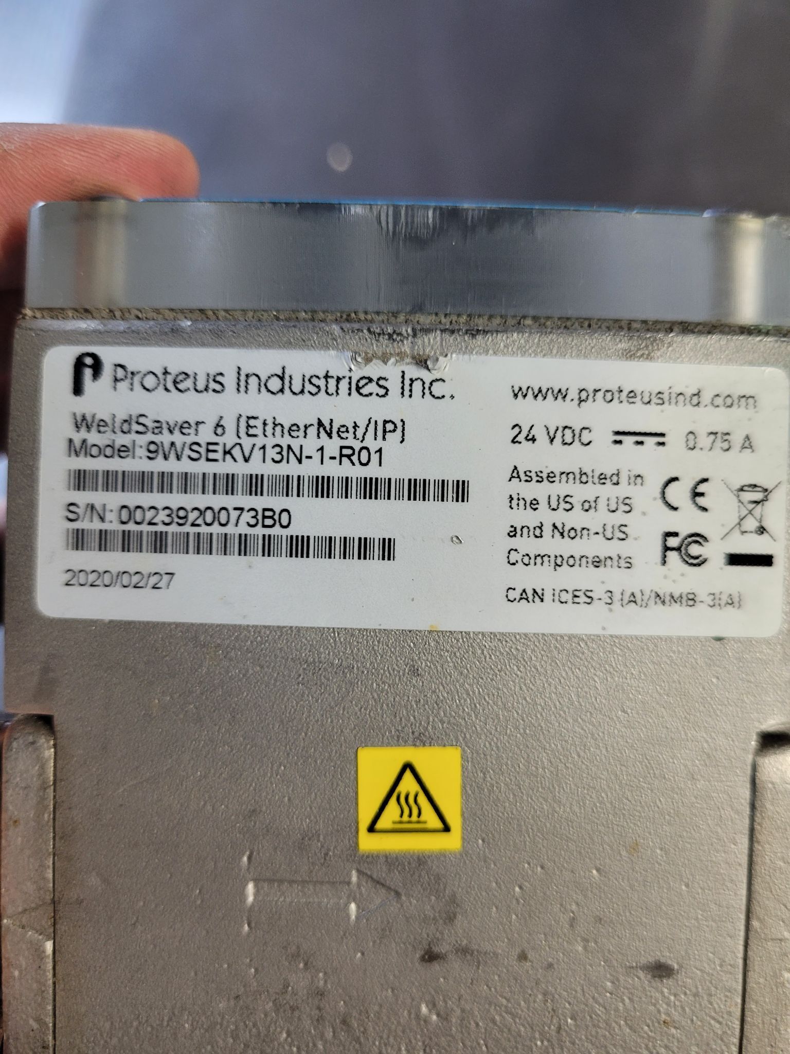 PROTEUS INDUSTRIES 9WSEKV13N-1-R01 WeldSaver 6 (Ethernet/IP) PARTS ONLY 2