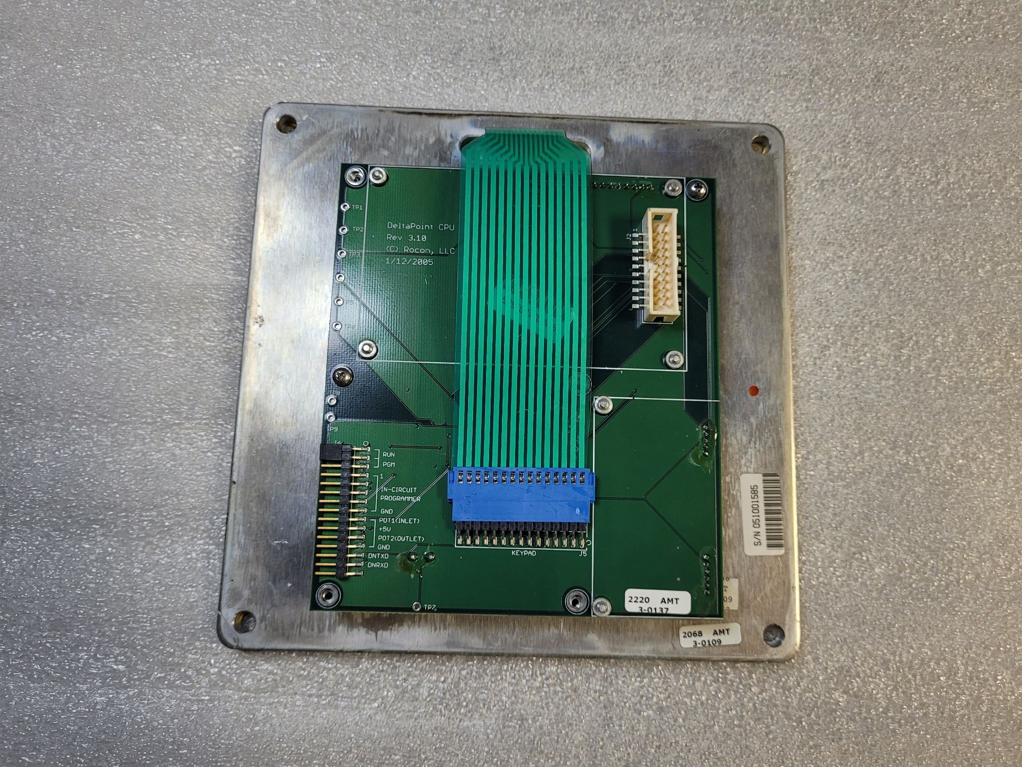 ROCON DELTA POINT FLOW MONITOR FACEPLATE / CPU USED 1