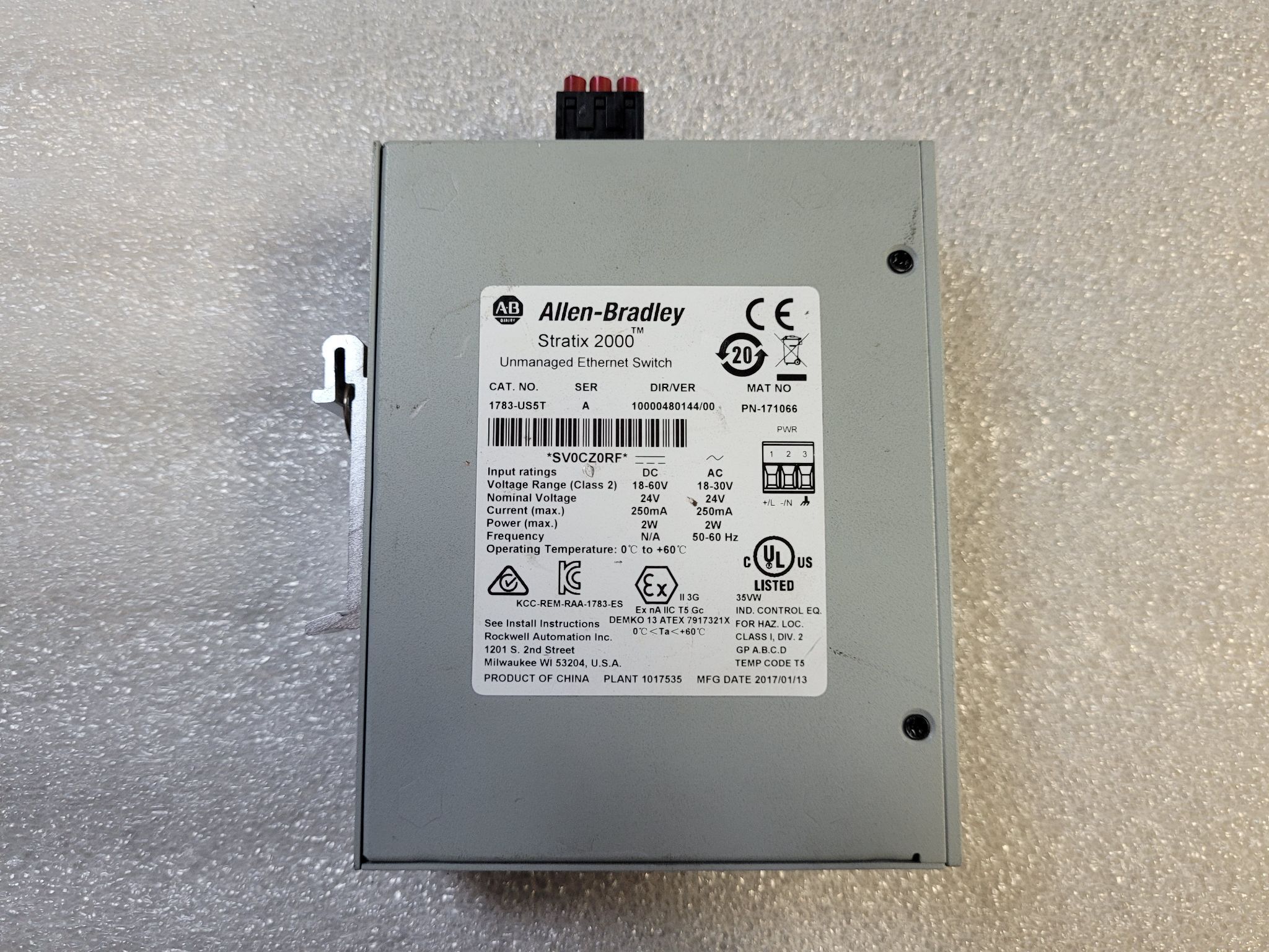 ALLEN BRADLEY 1783-US5T Stratix 2000 Ethernet Switch USED 2