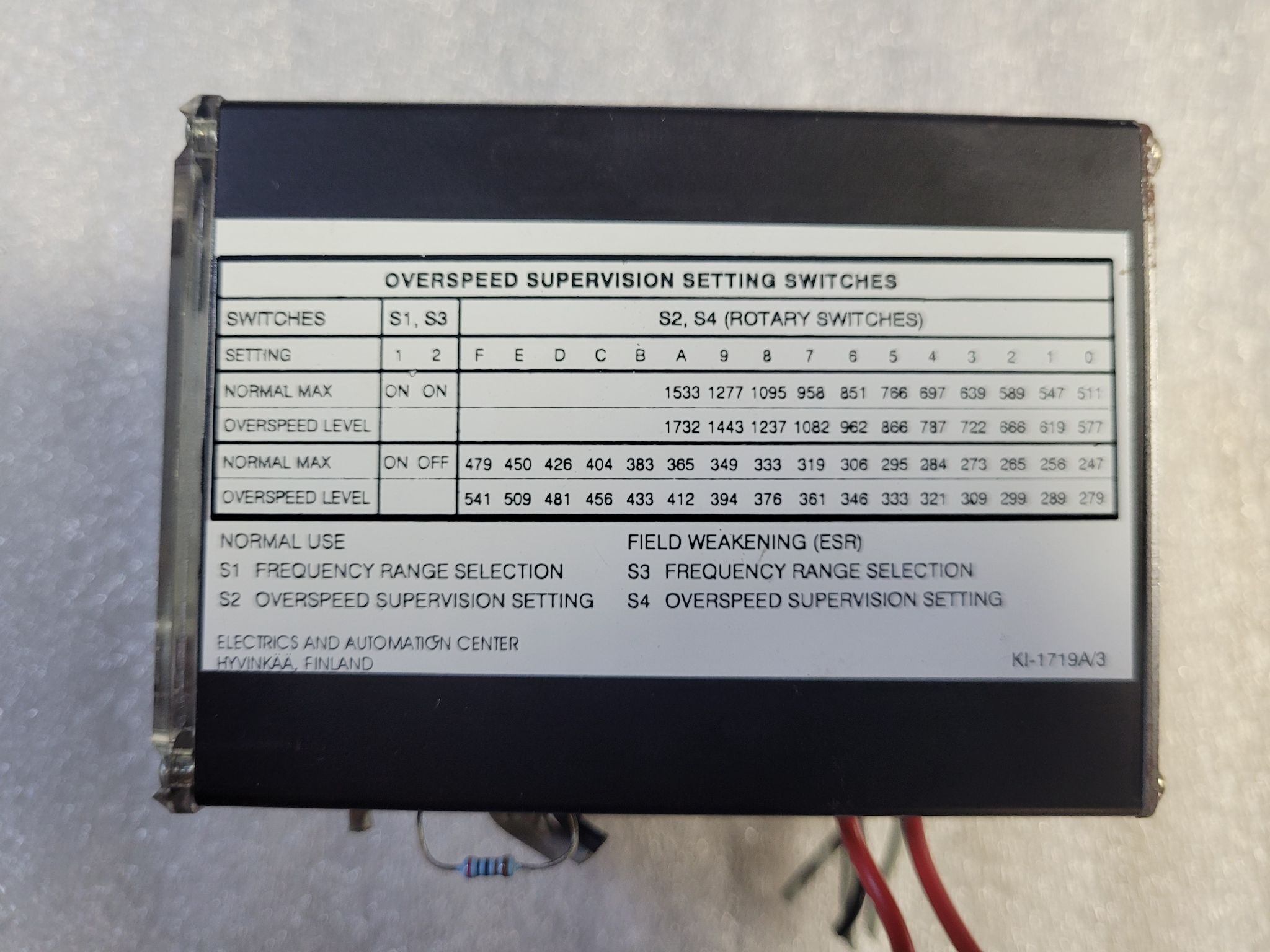 NOVA KI-1719A/3 Hoist Speed Supervision Unit USED 3