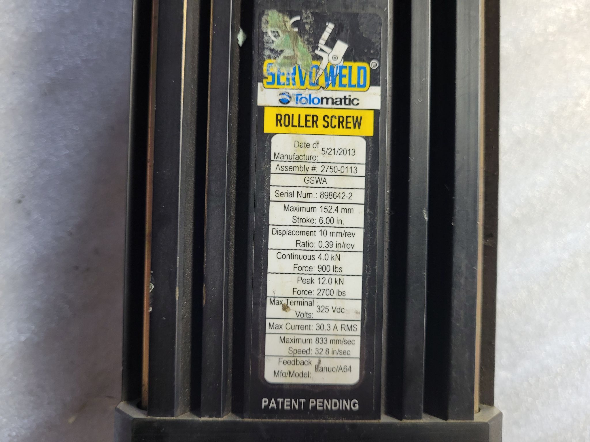Tolomatic 2750-0113 GSWA Servo Actuator USED 3