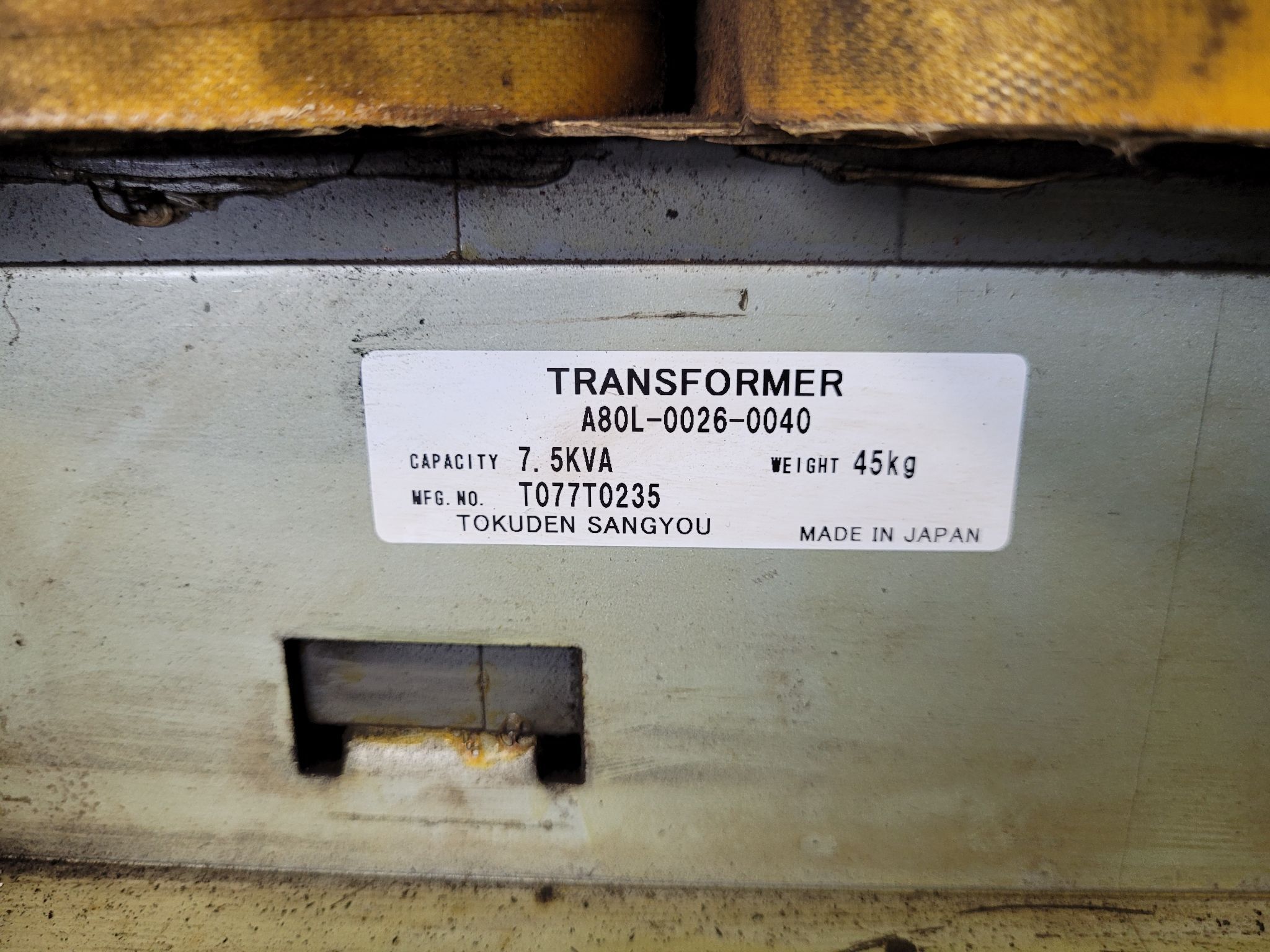 FANUC A80L-0026-0040 Robotic Transformer 7.5 KVA USED 2