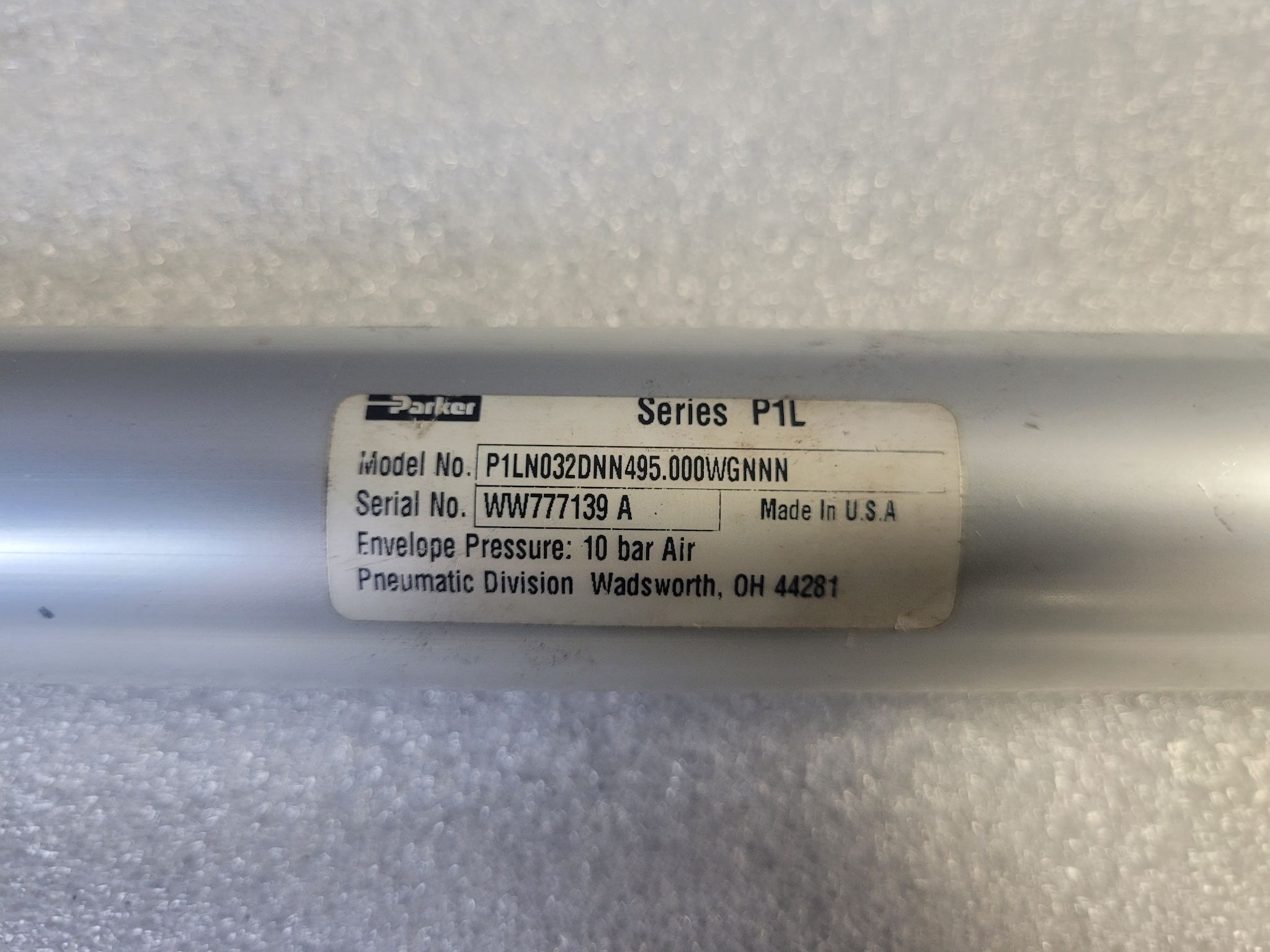 PARKER P1LN032DNN496.000WGNNN Pneumatic Cylinder USED 3