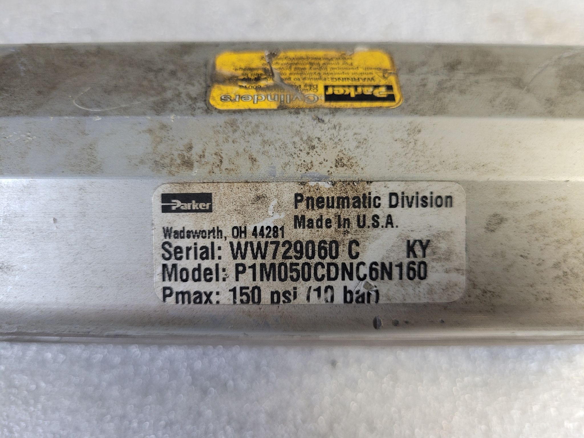 PARKER P1M050CDNC6N160 Pneumatic Cylinder USED 3