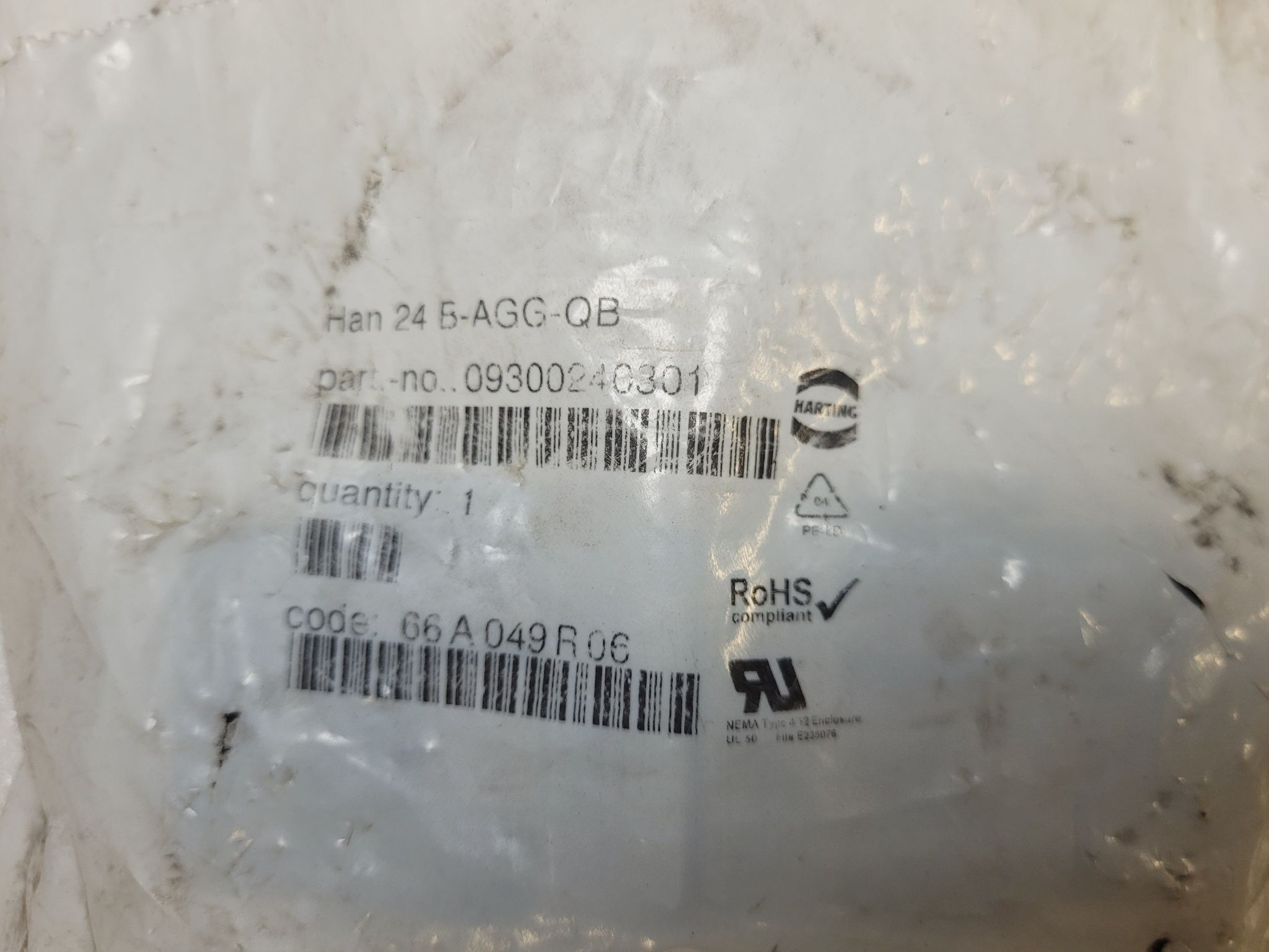 HARTING HAN-24B-AGG-QB Heavy Duty Connector Housing 24B IP65 NEW 0