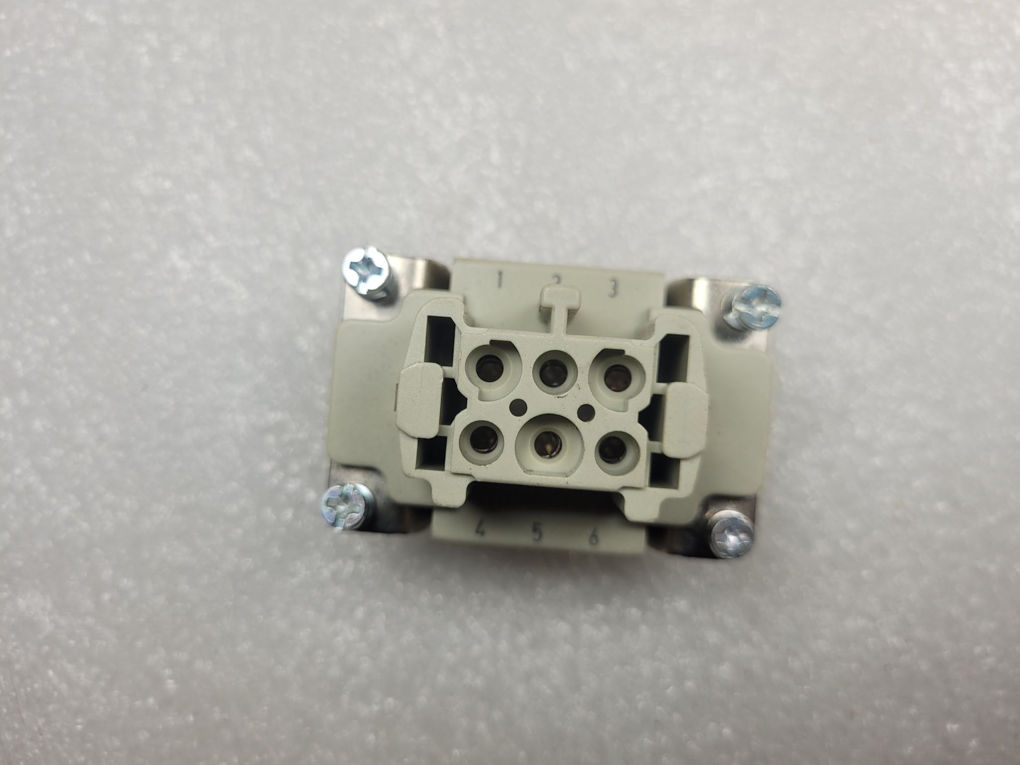HARTING HAN-6E-BU-S Female Connector Insert 6-Pin Screw Termination NEW 2
