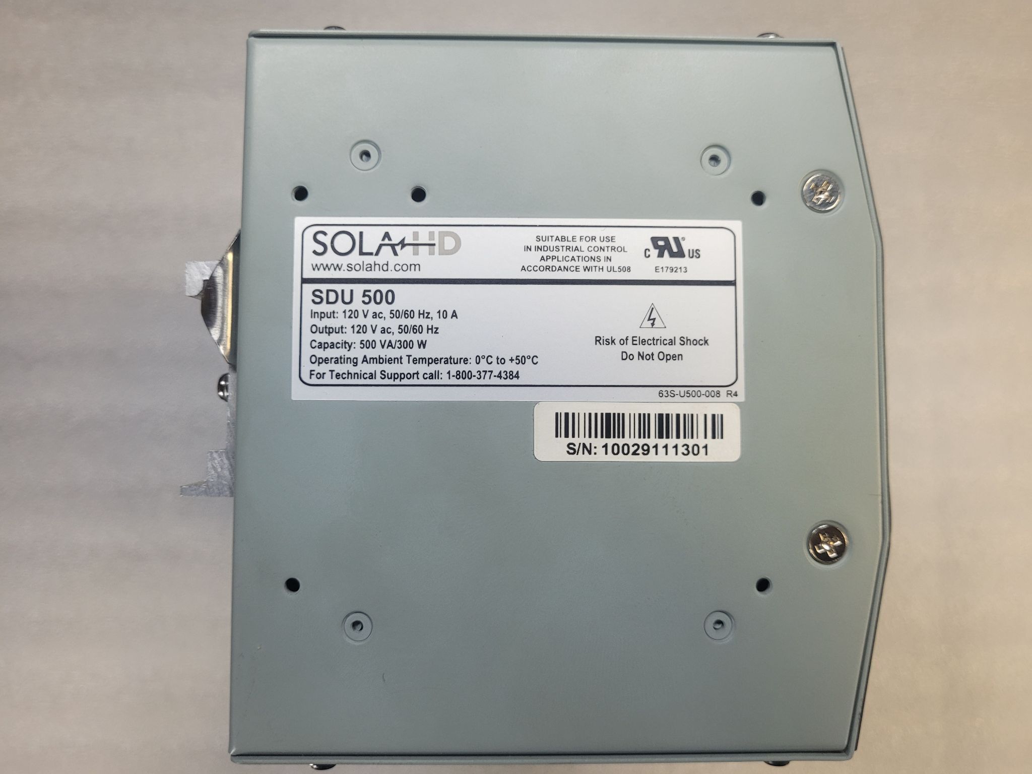 SOLA SDU 500 DIN Rail UPS 500VA 300W 120VAC USED 2