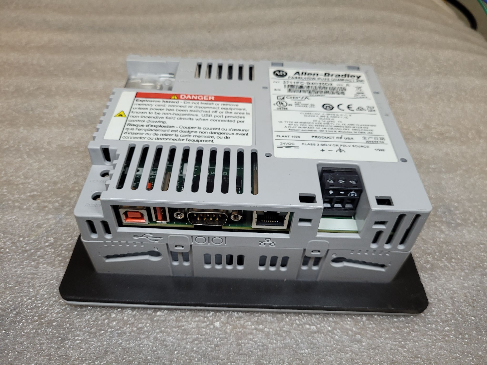 ALLEN BRADLEY 2711PC-B4C20D8 PanelView Plus 6 3.5" HMI USED 2