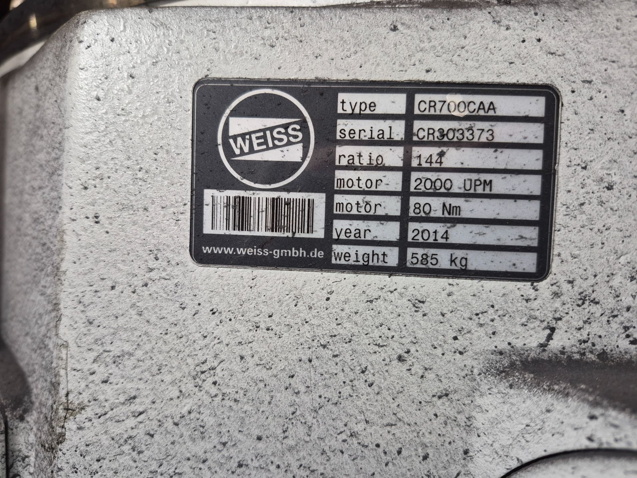 WEISS CR700CAA Heavy-Duty Rotary Indexing Table USED 4