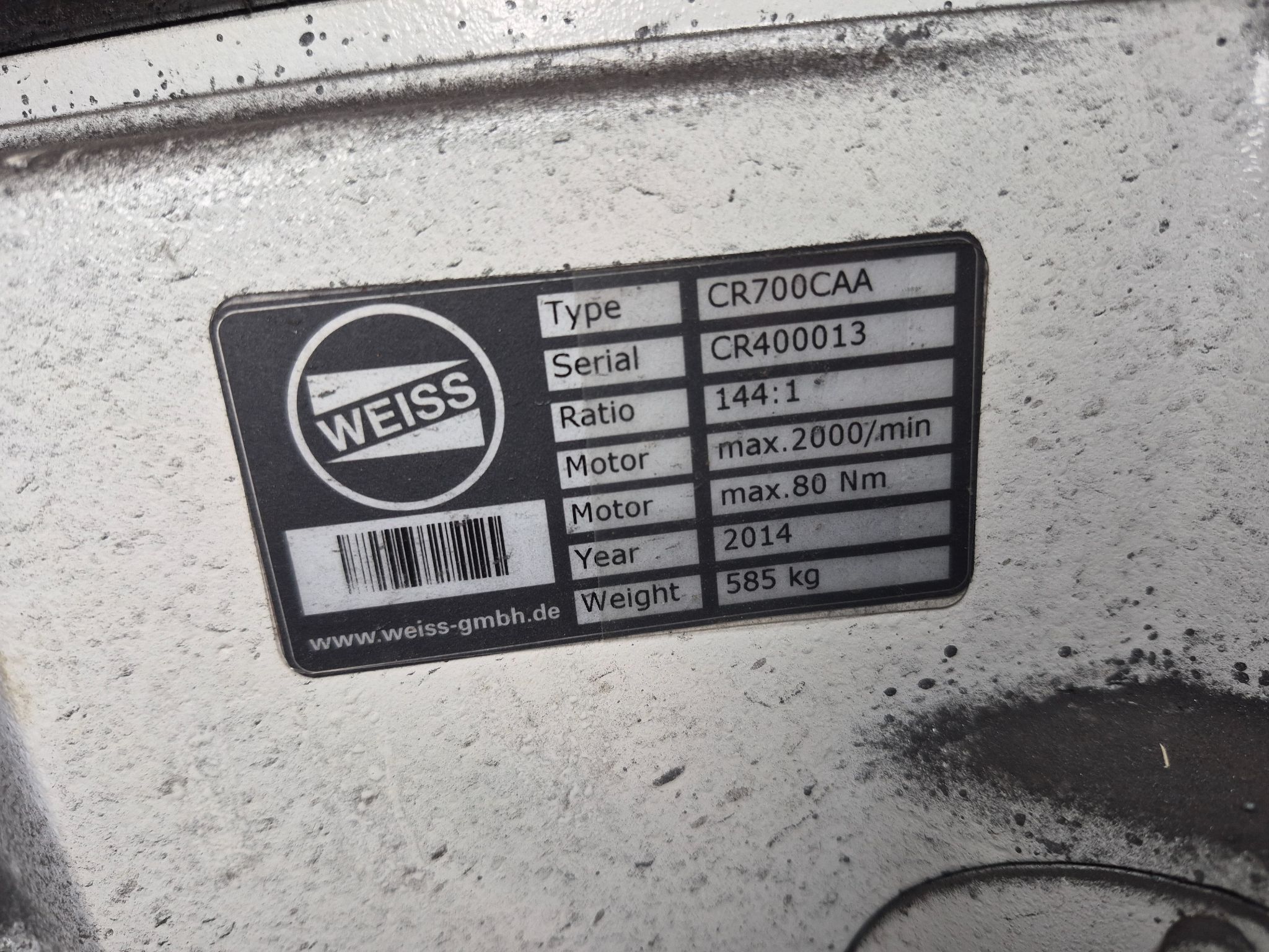 WEISS CR700CAA Heavy-Duty Rotary Indexing Table USED 3