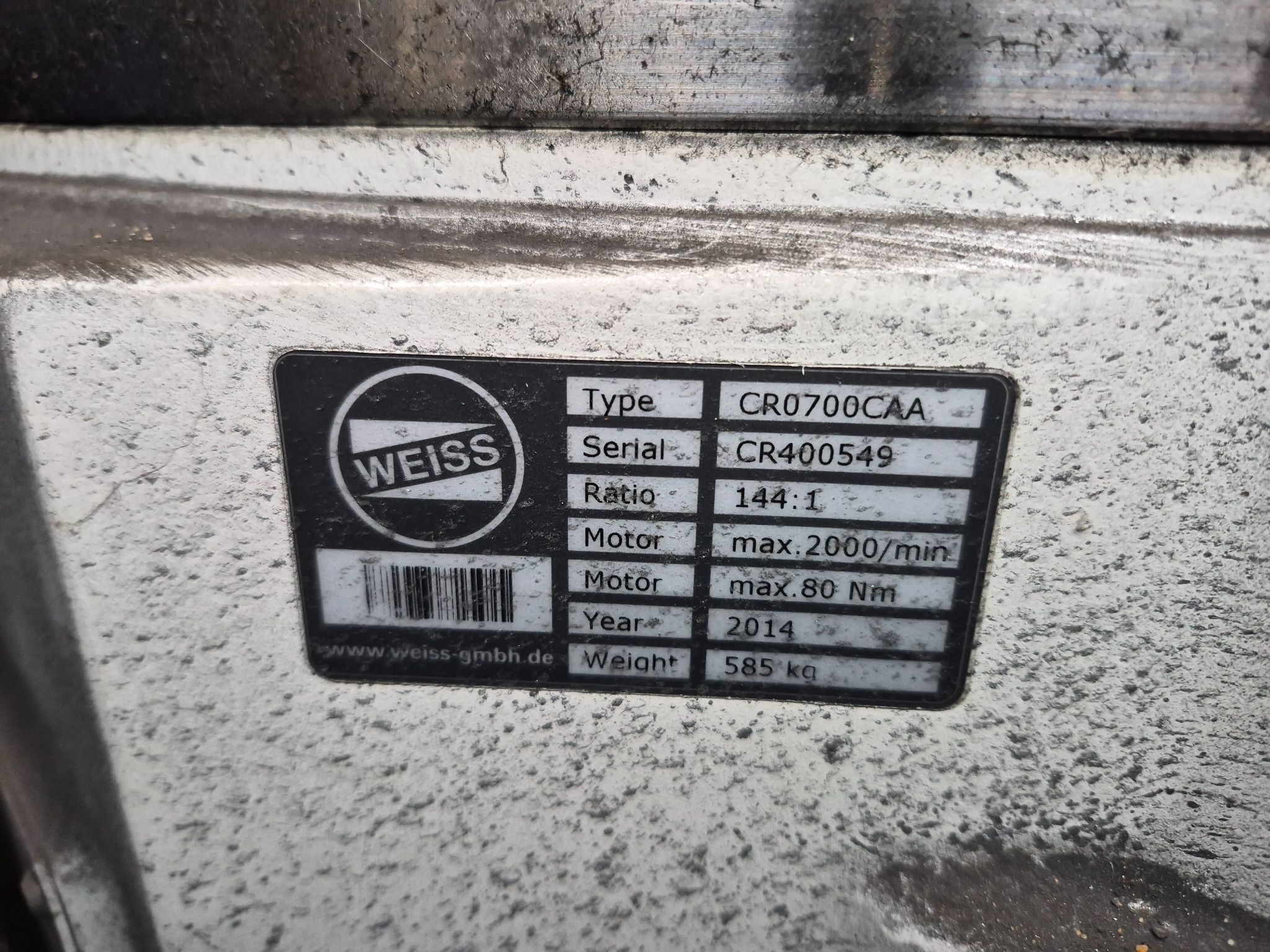 WEISS CR700CAA Heavy-Duty Rotary Indexing Table USED 3