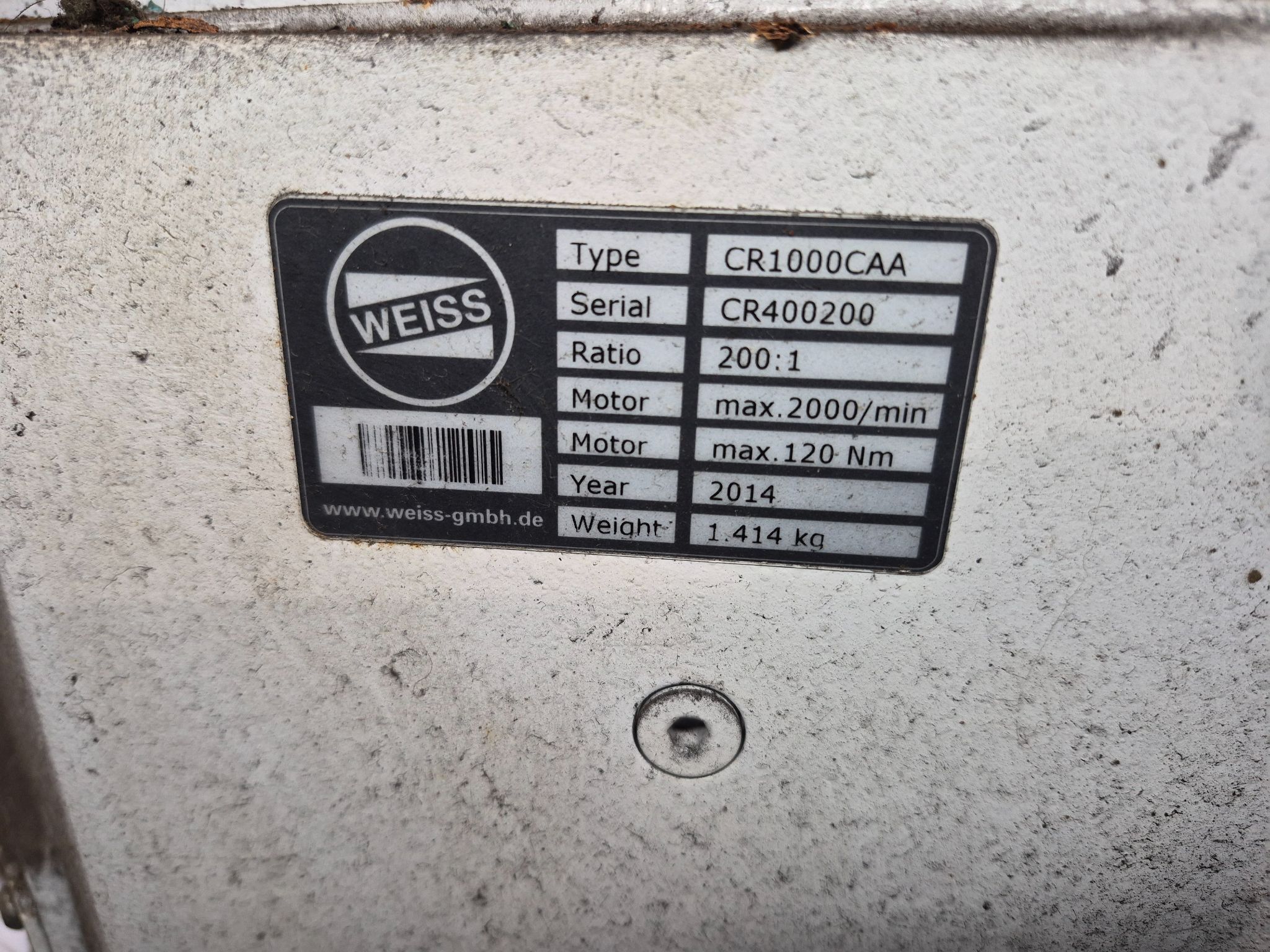 WEISS CR1000CAA Heavy-Duty Rotary Indexing Ring USED 3