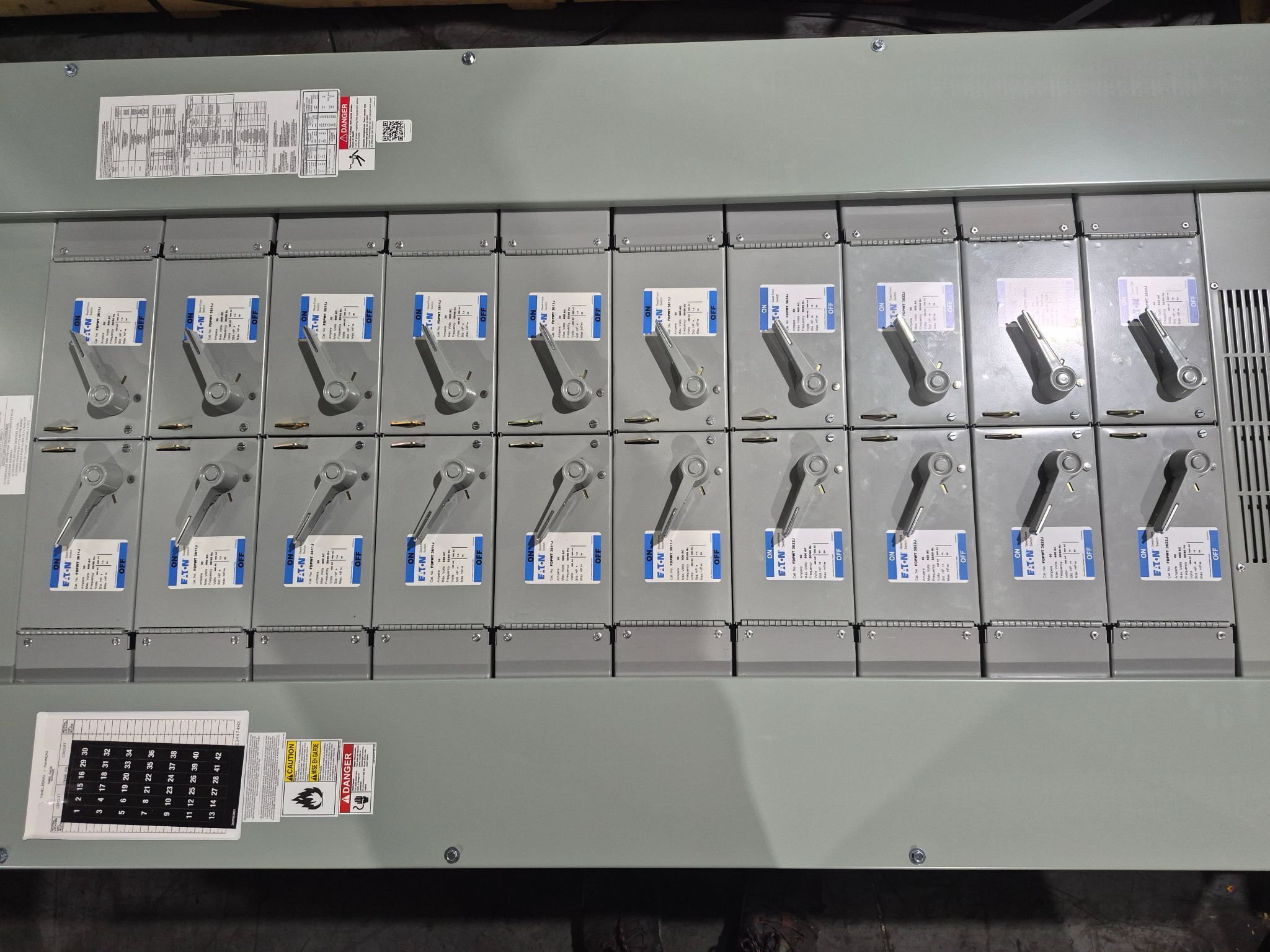 EATON 600A POW-R-LINE PRL4 480V Panelboard (8X60A - 12X30A) NEW 1
