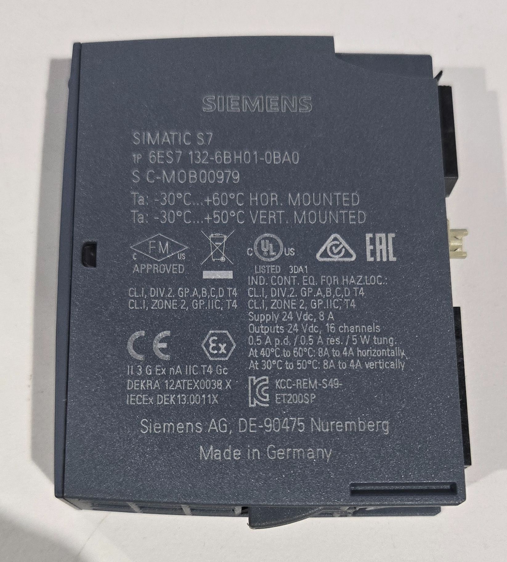 SIEMENS 6ES7132‑6BH01‑0BA0 SIMATIC ET 200SP Digital Output Module USED 2