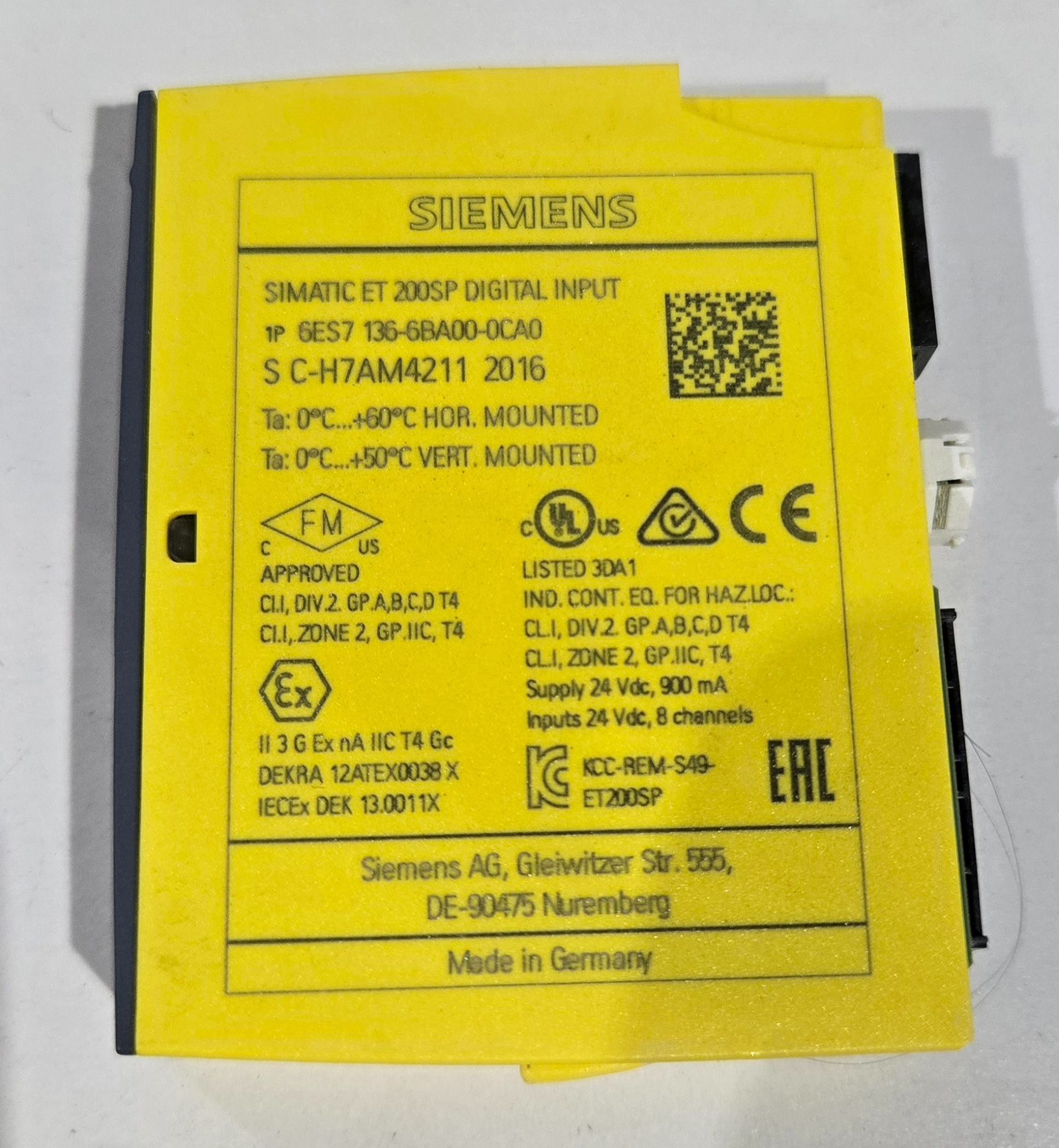 SIEMENS 6ES7 136‑6BA00‑0CA0 SIMATIC ET 200SP Digital Input Module USED 2