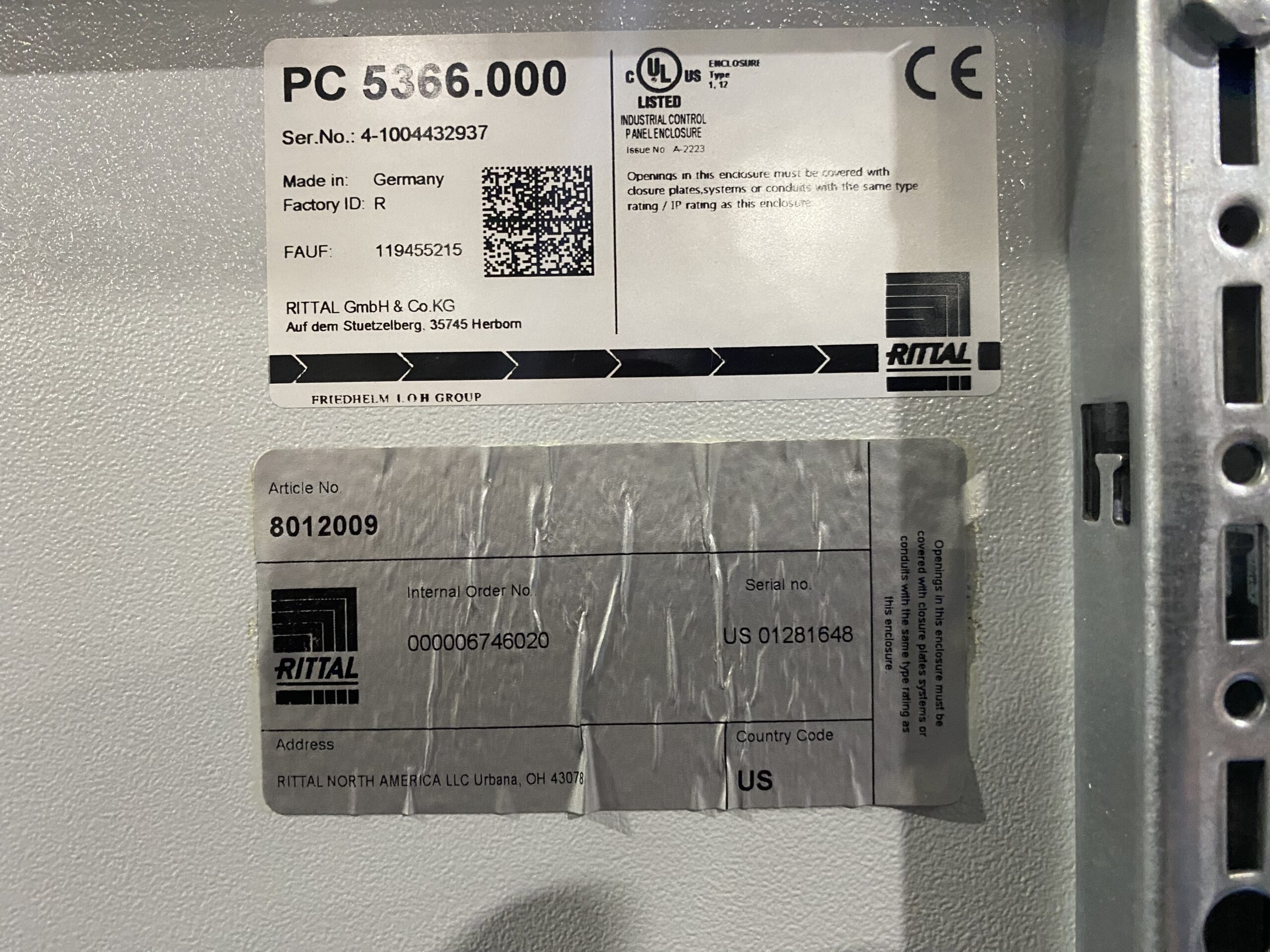 RITTAL - PC 5366.000 Enclosure USED 7
