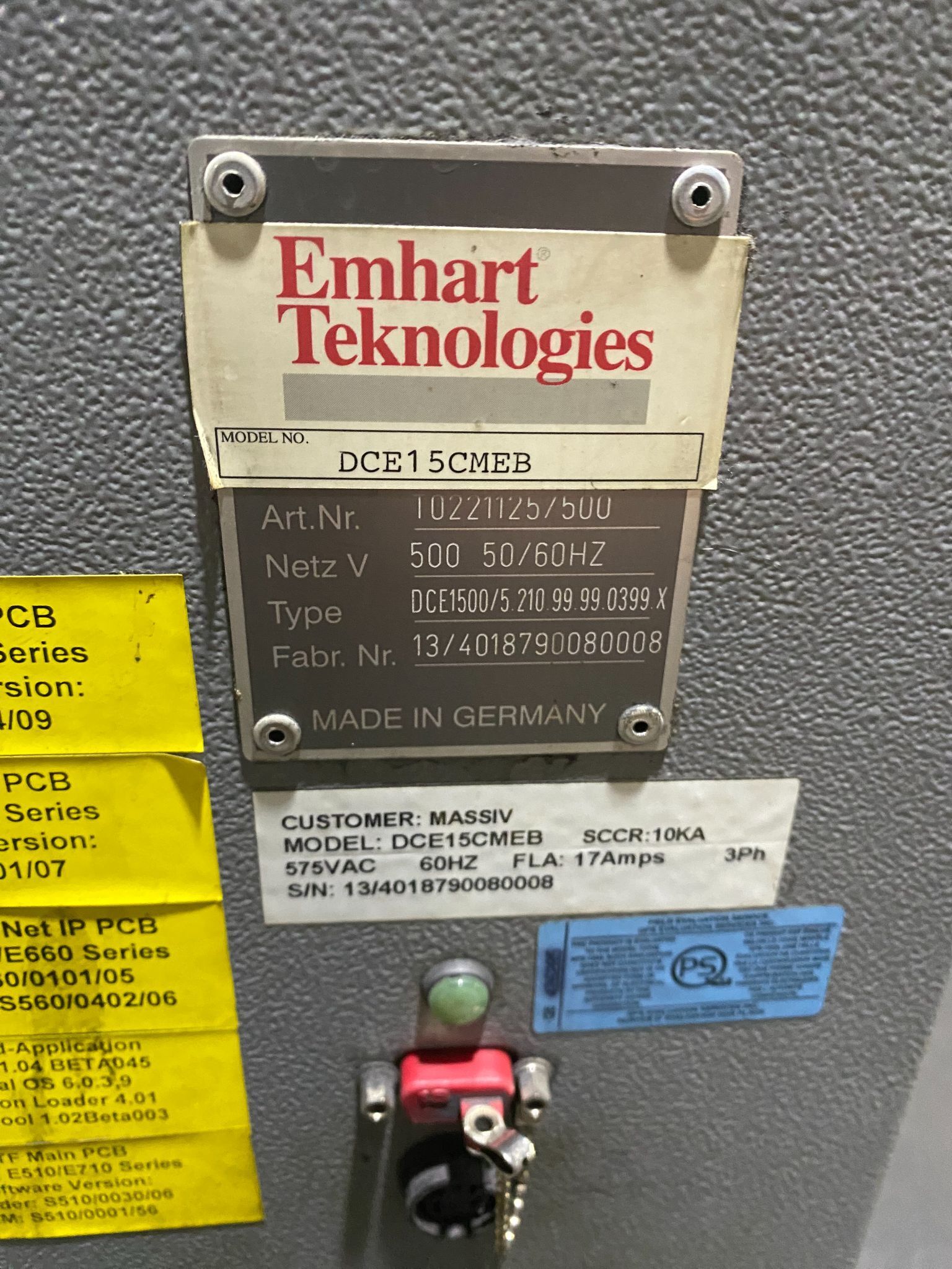 EMHART DCE15CMEB Stud Welder Controls PARTS ONLY 5
