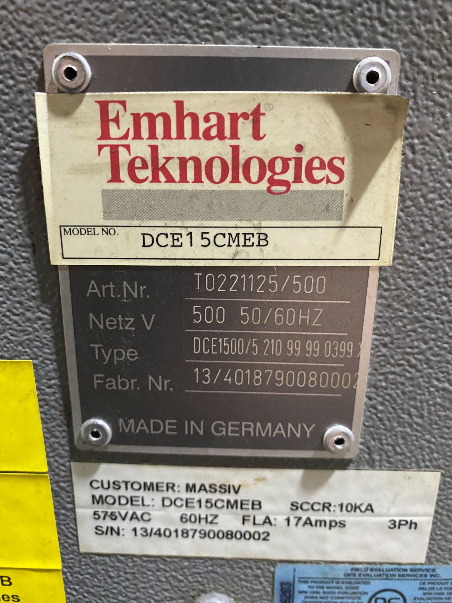 EMHART DCE15CMEB Stud Welder Controls PARTS ONLY 4
