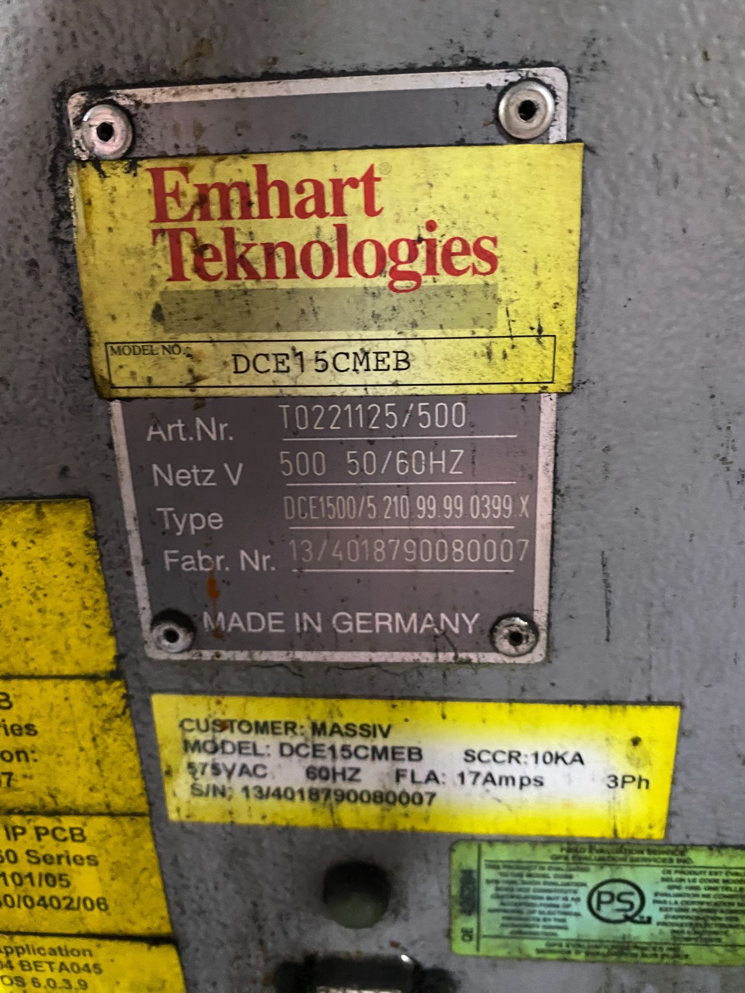 EMHART DCE15CMEB Stud Welder Controls PARTS ONLY 4