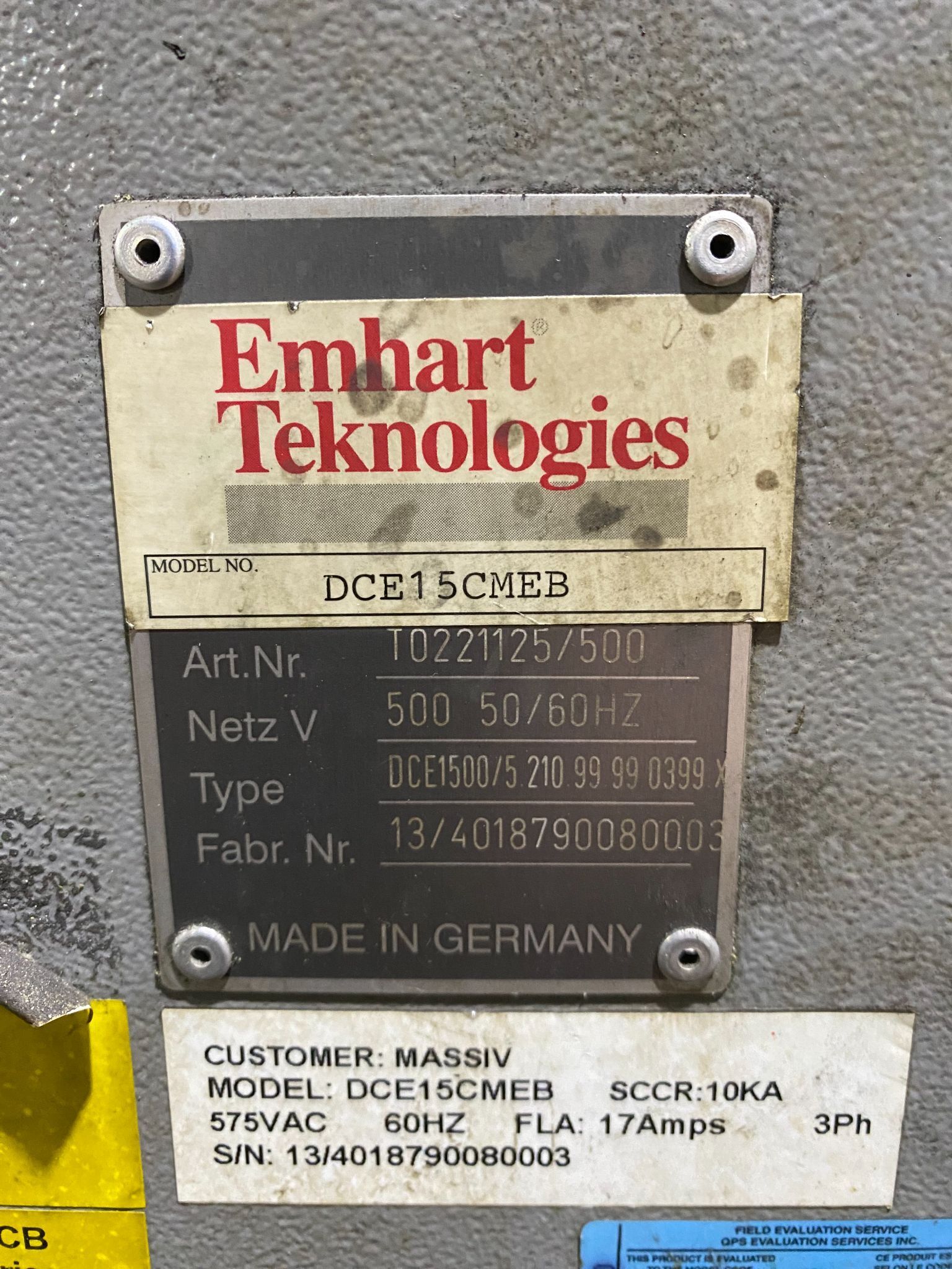 EMHART DCE15CMEB Stud Welder Controls PARTS ONLY 4