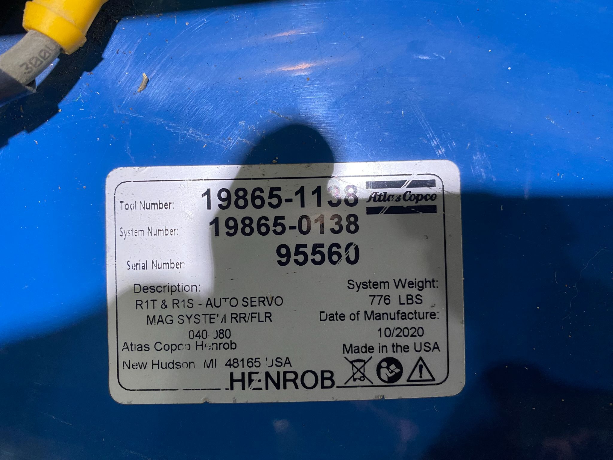 ATLAS COPCO HENROB 19865-1138 Self Piercing Riveter AS-IS 8