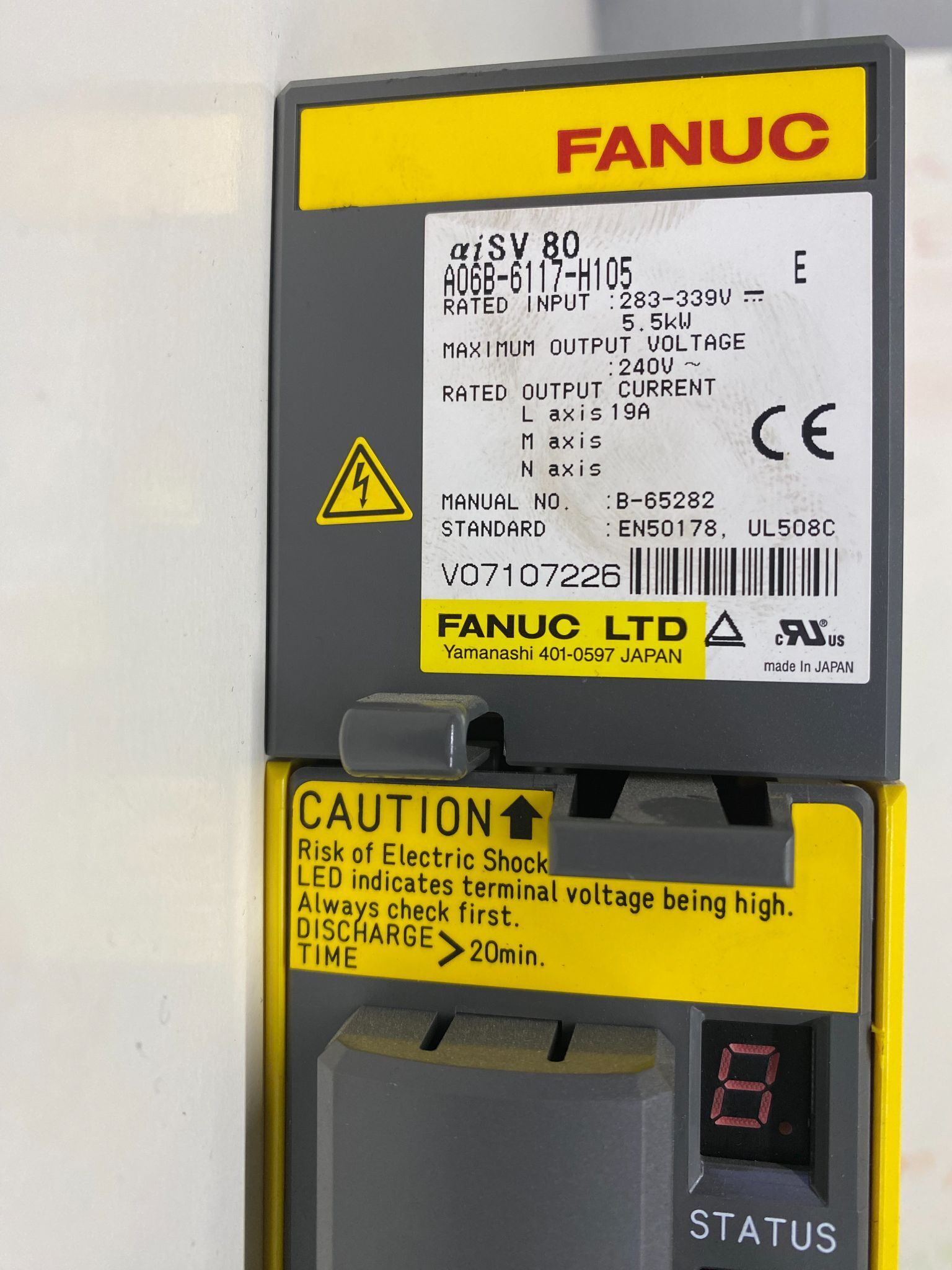 FANUC A06B-6117-H105 aiSV 80 Servo Drive USED 1