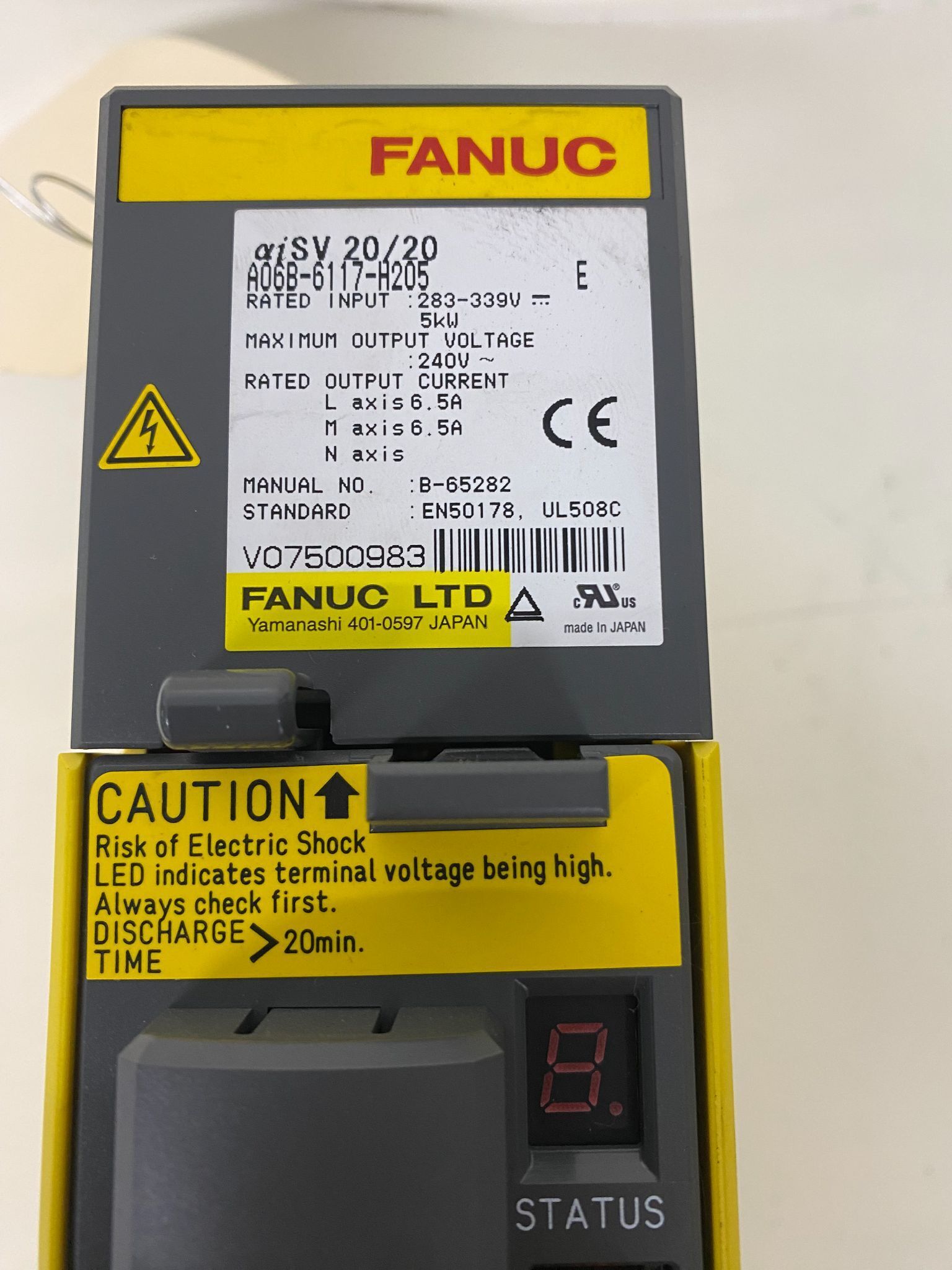 FANUC A06B-6117-H205 aiSV 20/20 Servo Amplifier USED 1