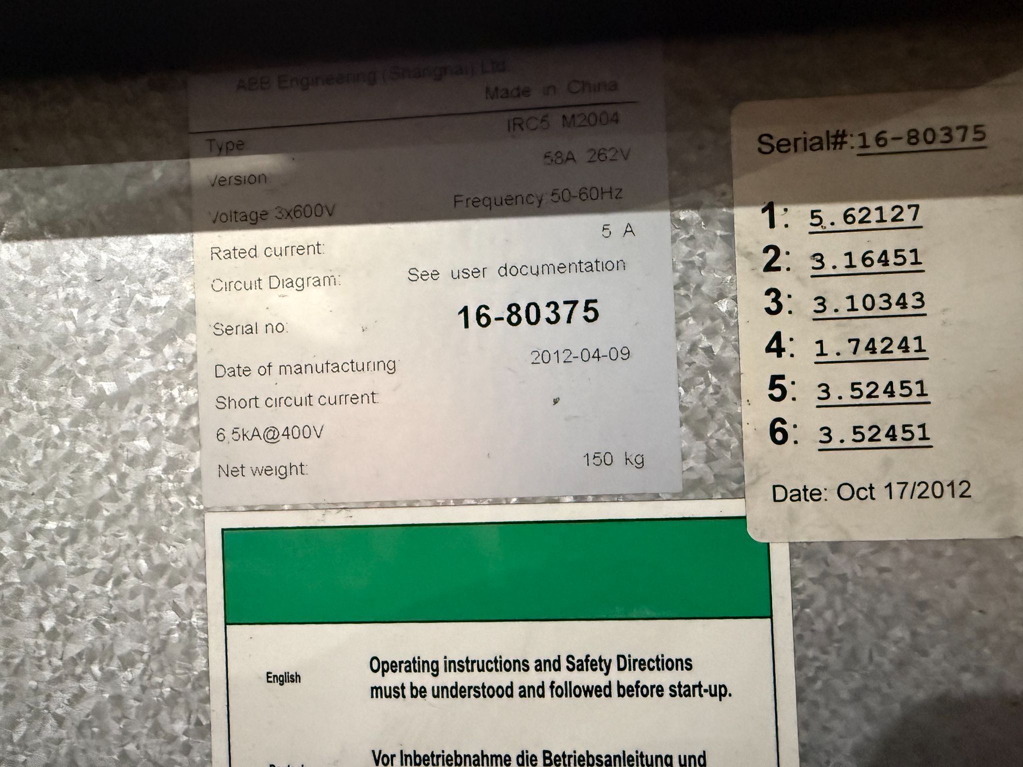 ABB IRC5 M2004 Robot Controller USED AS‑IS 6