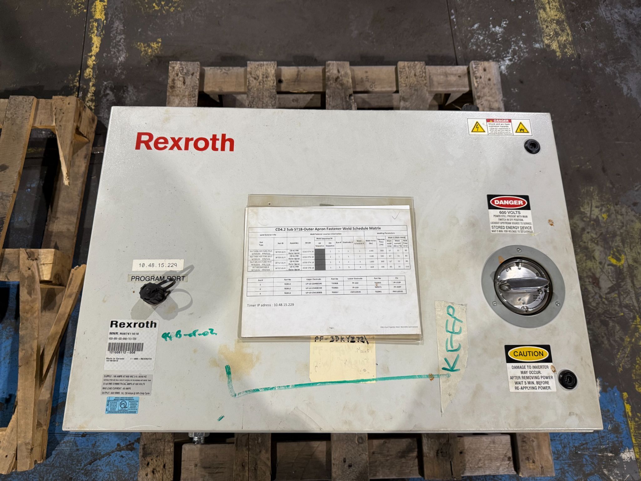 BOSCH REXROTH R987411618 Ethernet Weld Controller PARTS ONLY 0