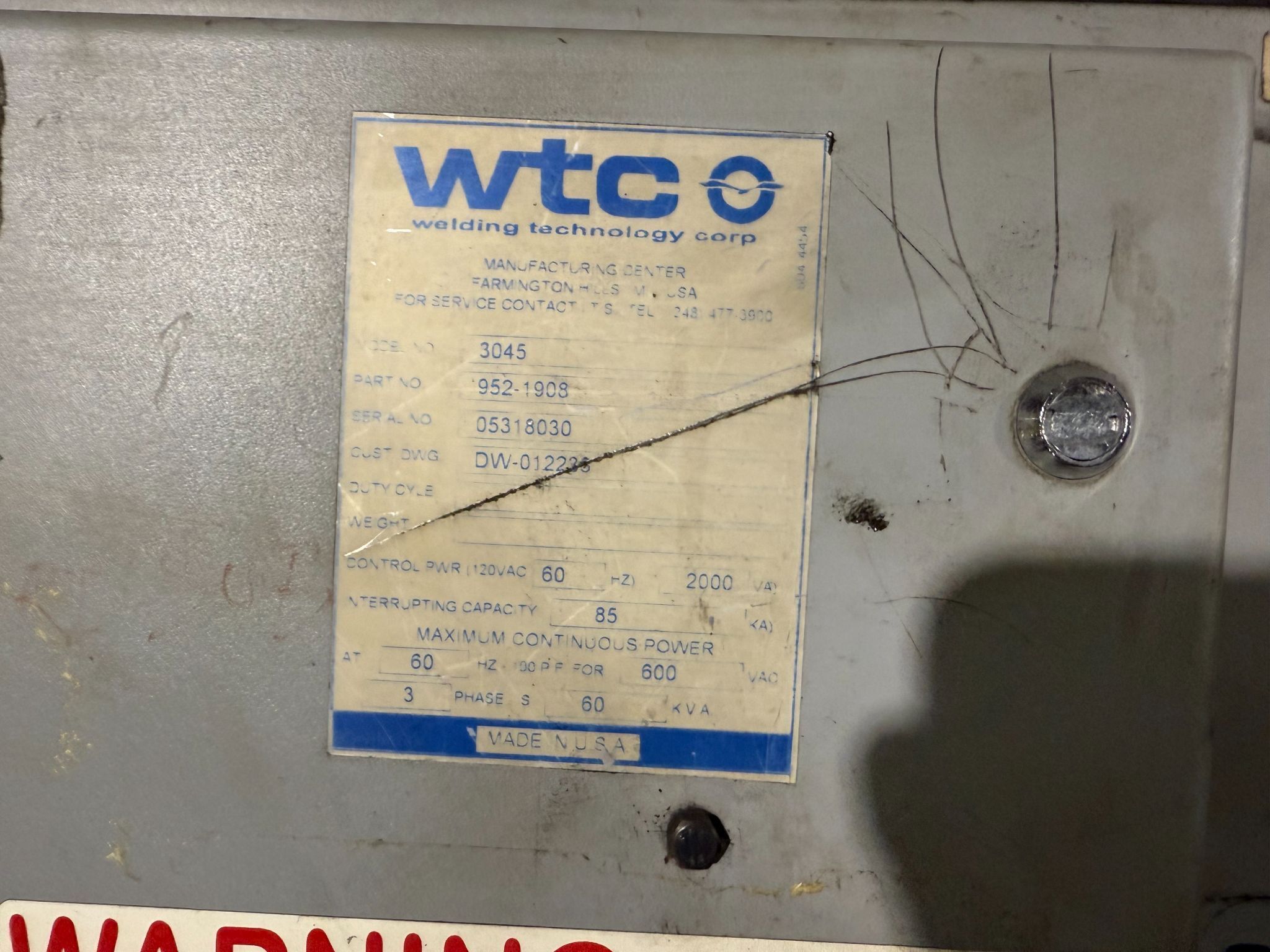 WTC 3045 Weld Controller PARTS ONLY 1