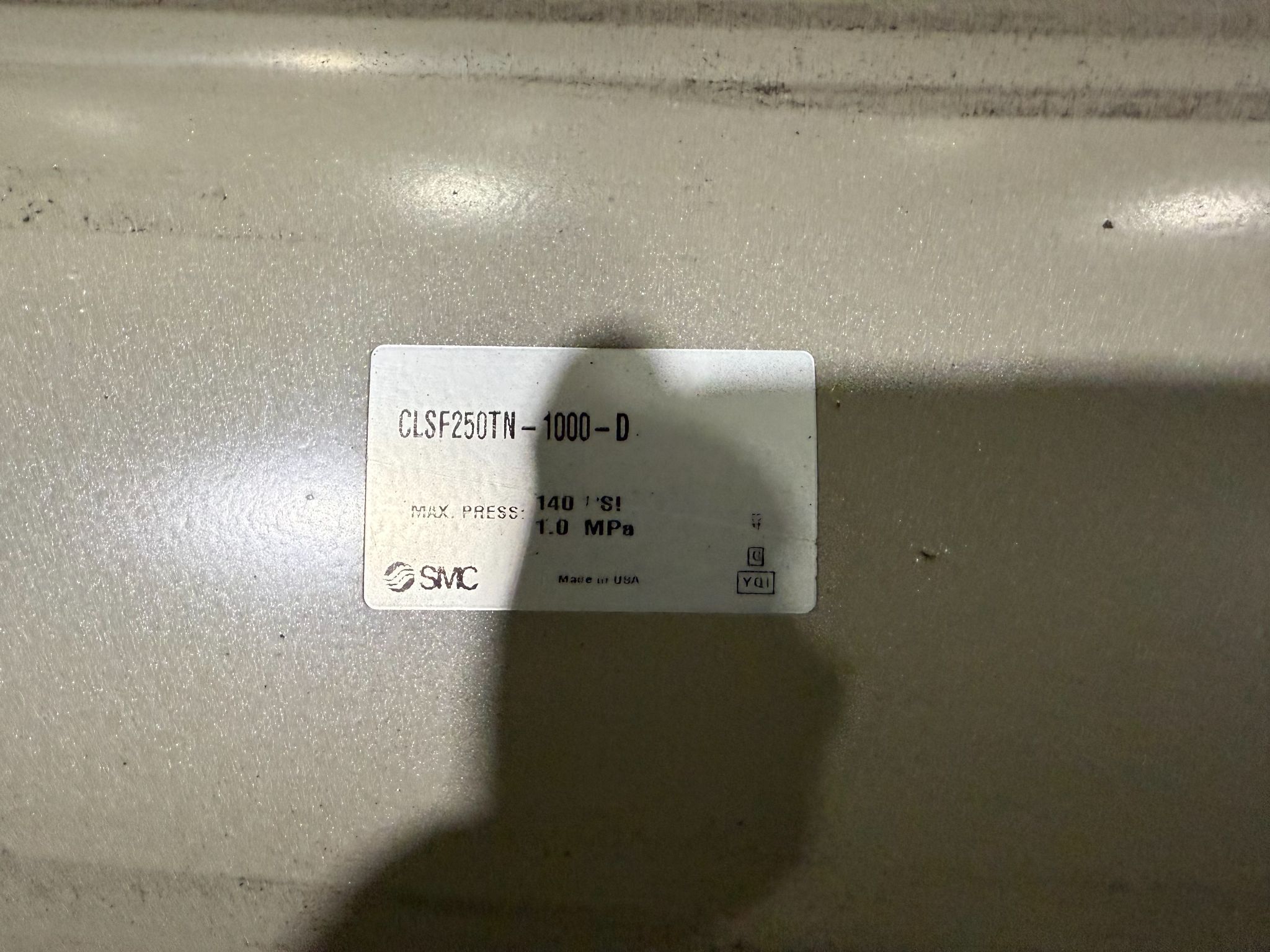 SMC CLSF250TN-1000-D Cylinder w/ CLS250 Locking Mechanism USED 1