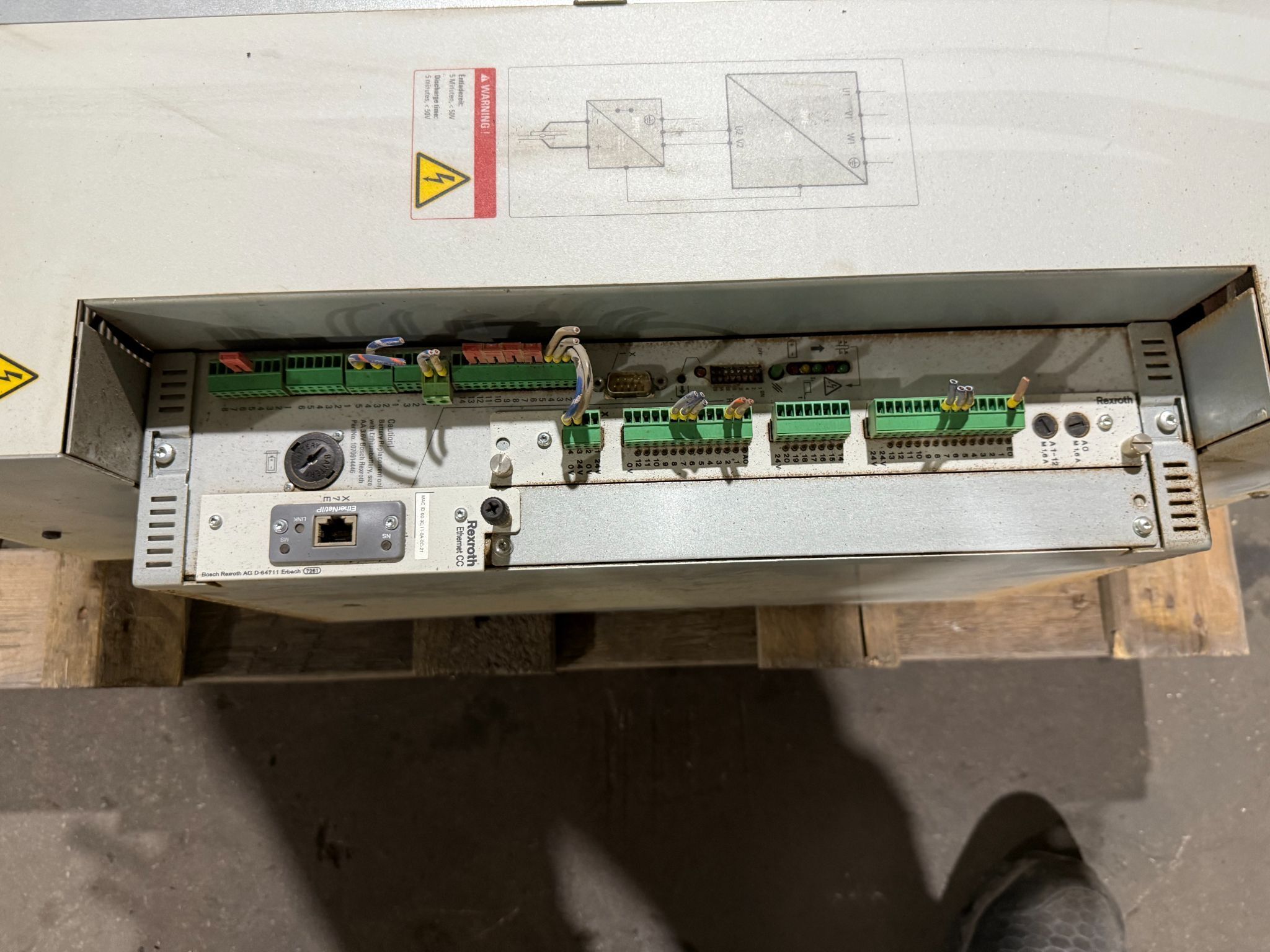 BOSCH REXROTH PSI 6200.737W1 Frequency Inverter w/ D-64711 Ethernet Module USED 1