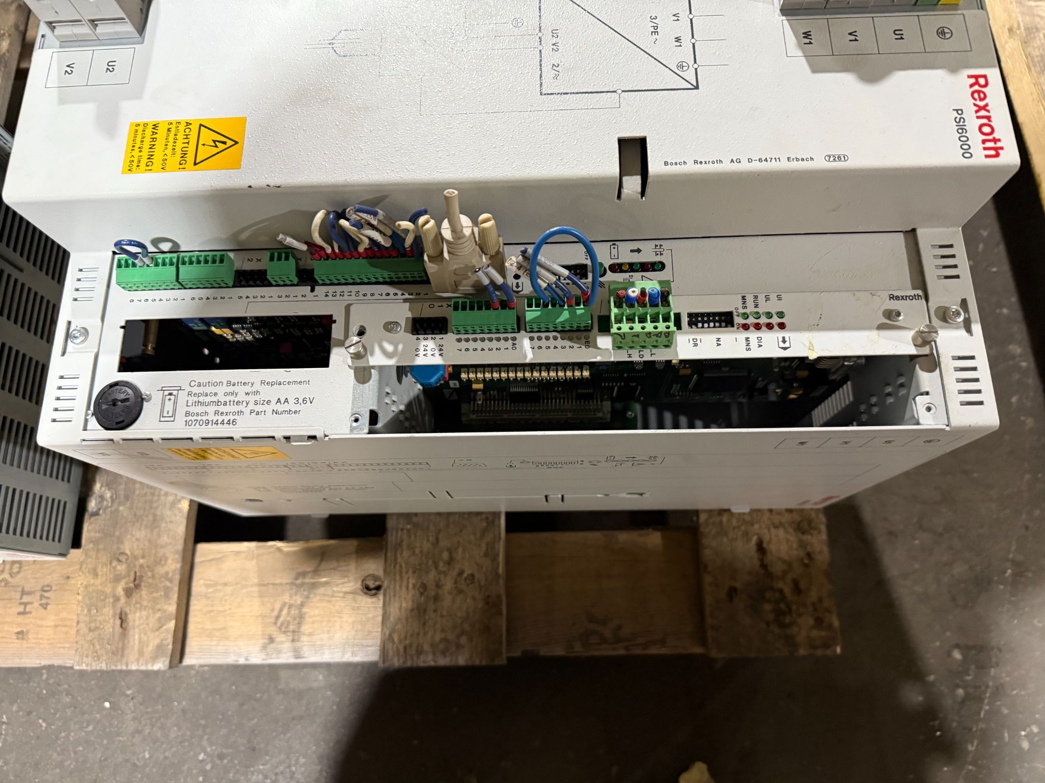 BOSCH REXROTH PSI 6300.637L1 Frequency Inverter USED **Missing Covers** 1