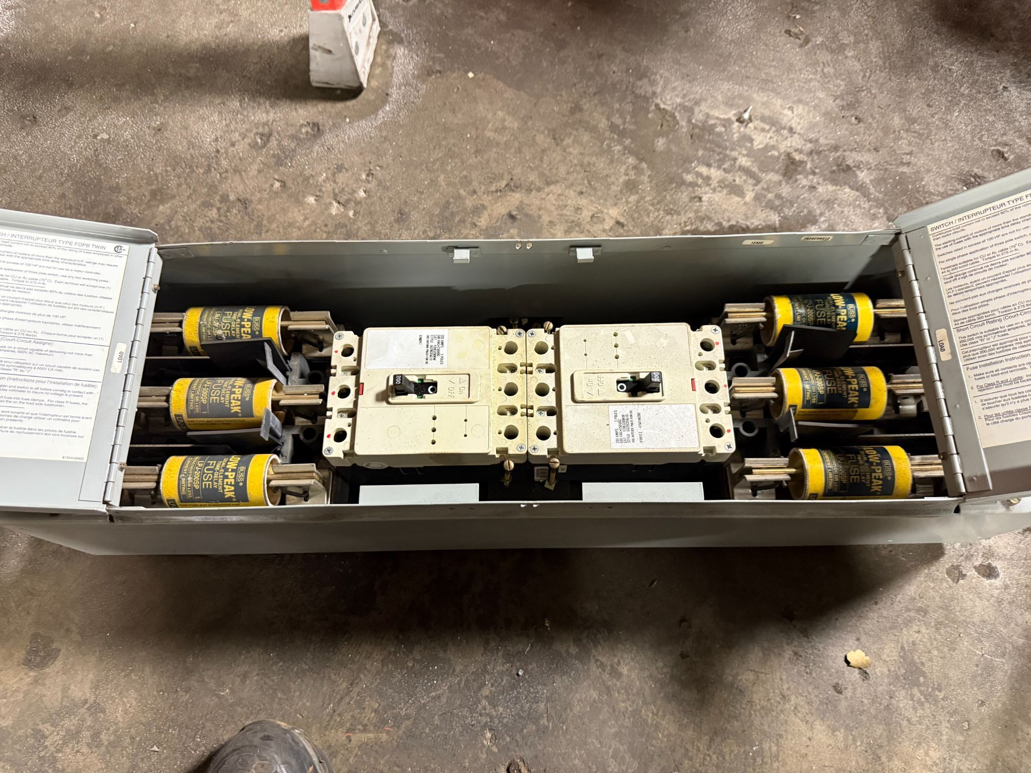 EATON Twin Unit FDPBT 3644J 200A, 600V Panel Board Switch USED 3
