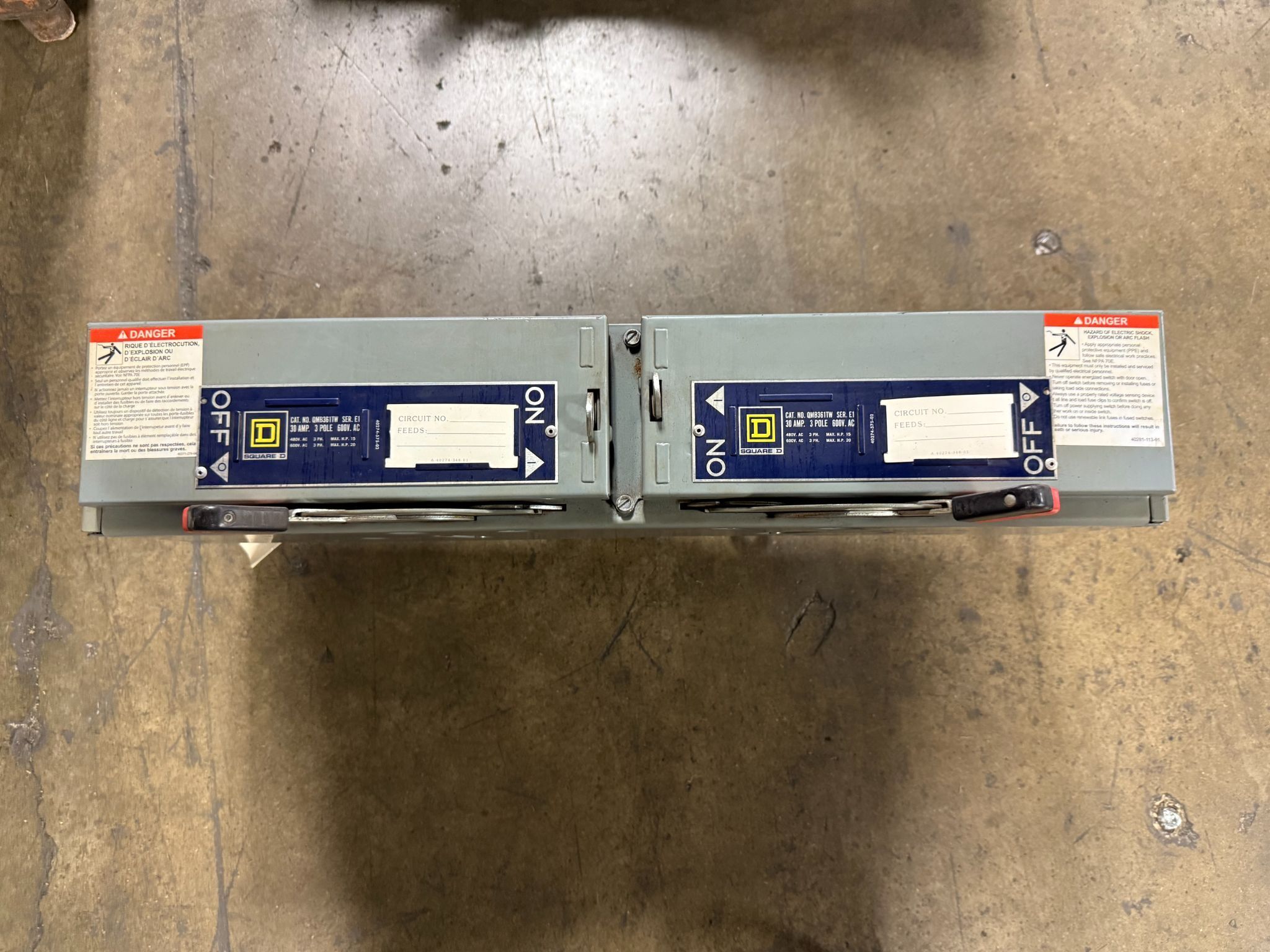 SQUARE D QMB361TW 30A 600V Fusible Panelboard Switch USED 0
