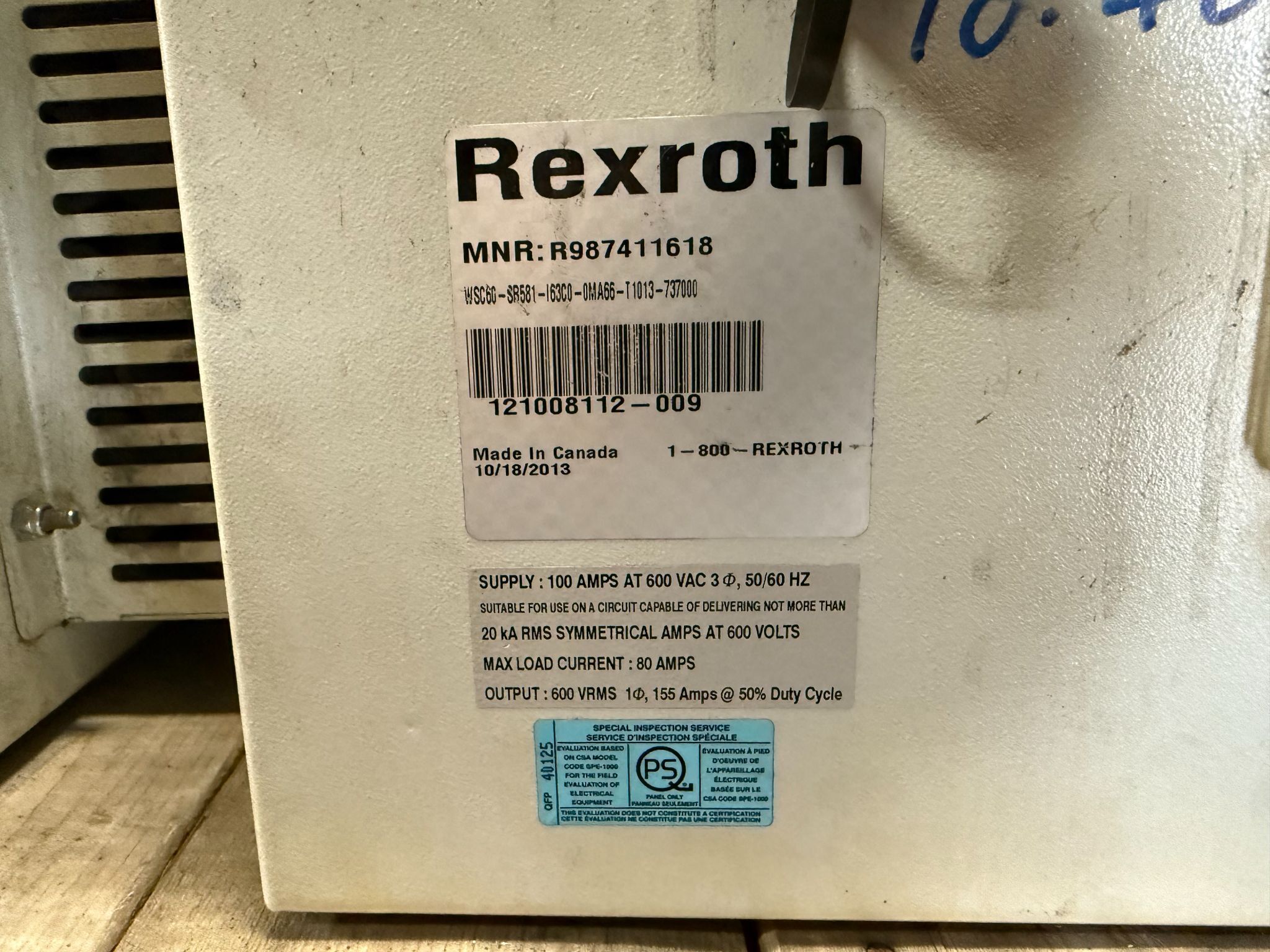 BOSCH REXROTH WSC60-SR581-I63C0-0MA66-T1013-737000 Weld Controller USED 3