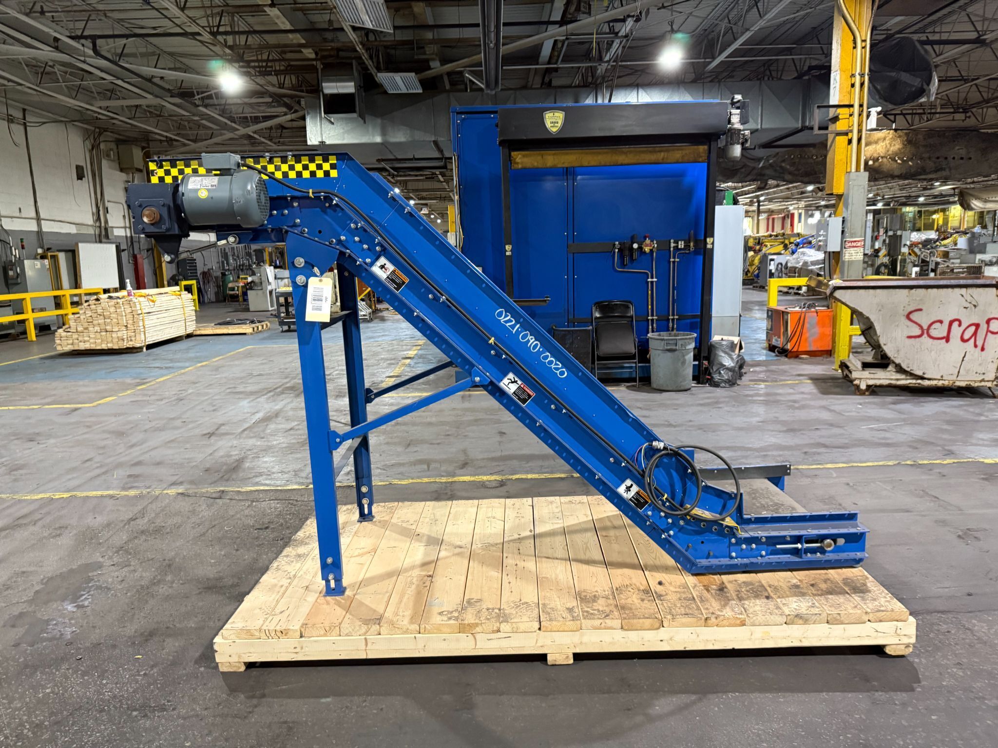 45 Degree Gear-Driven Incline Transfer Conveyor USED 0