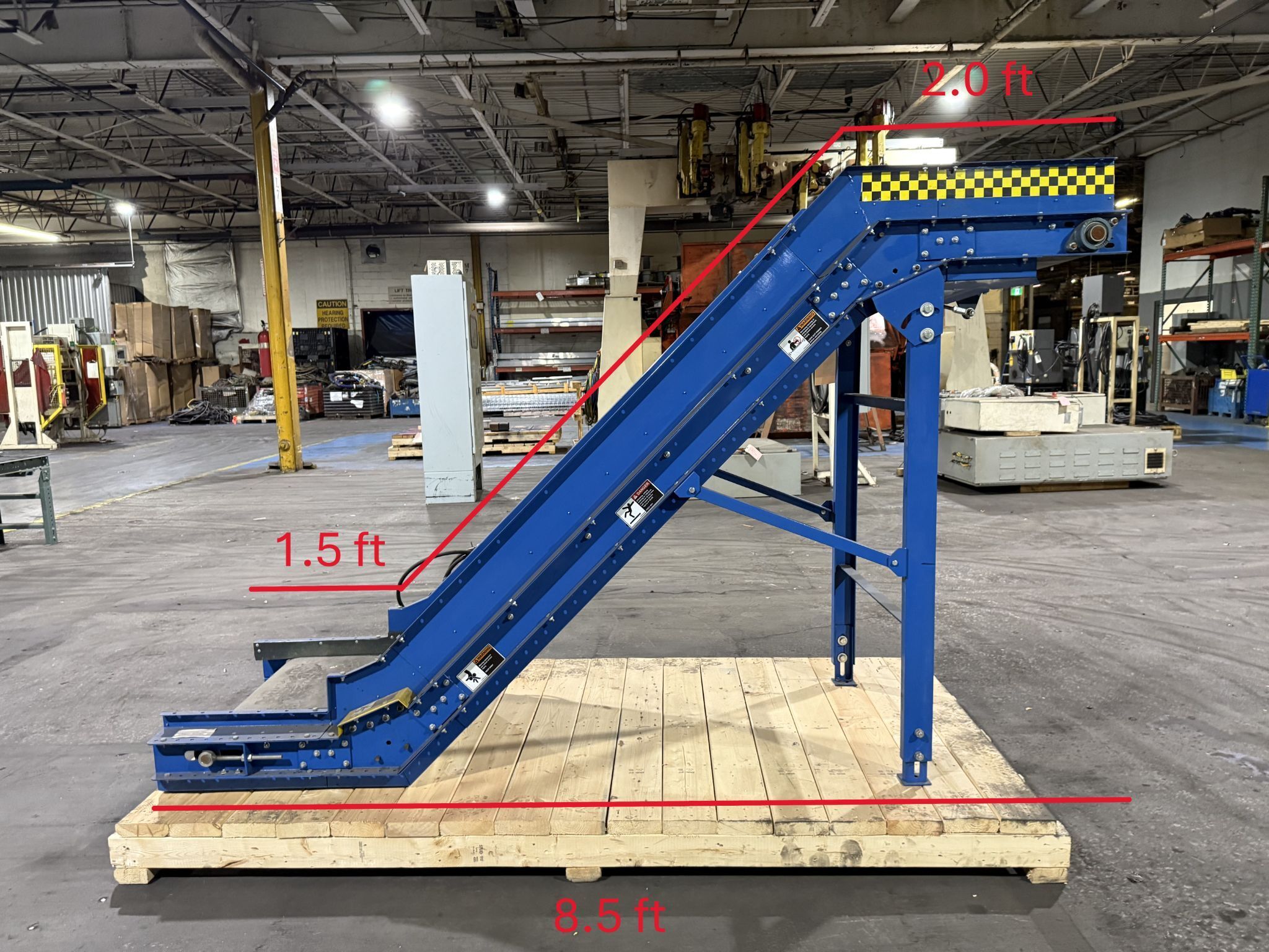 45 Degree Gear-Driven Incline Transfer Conveyor USED 1
