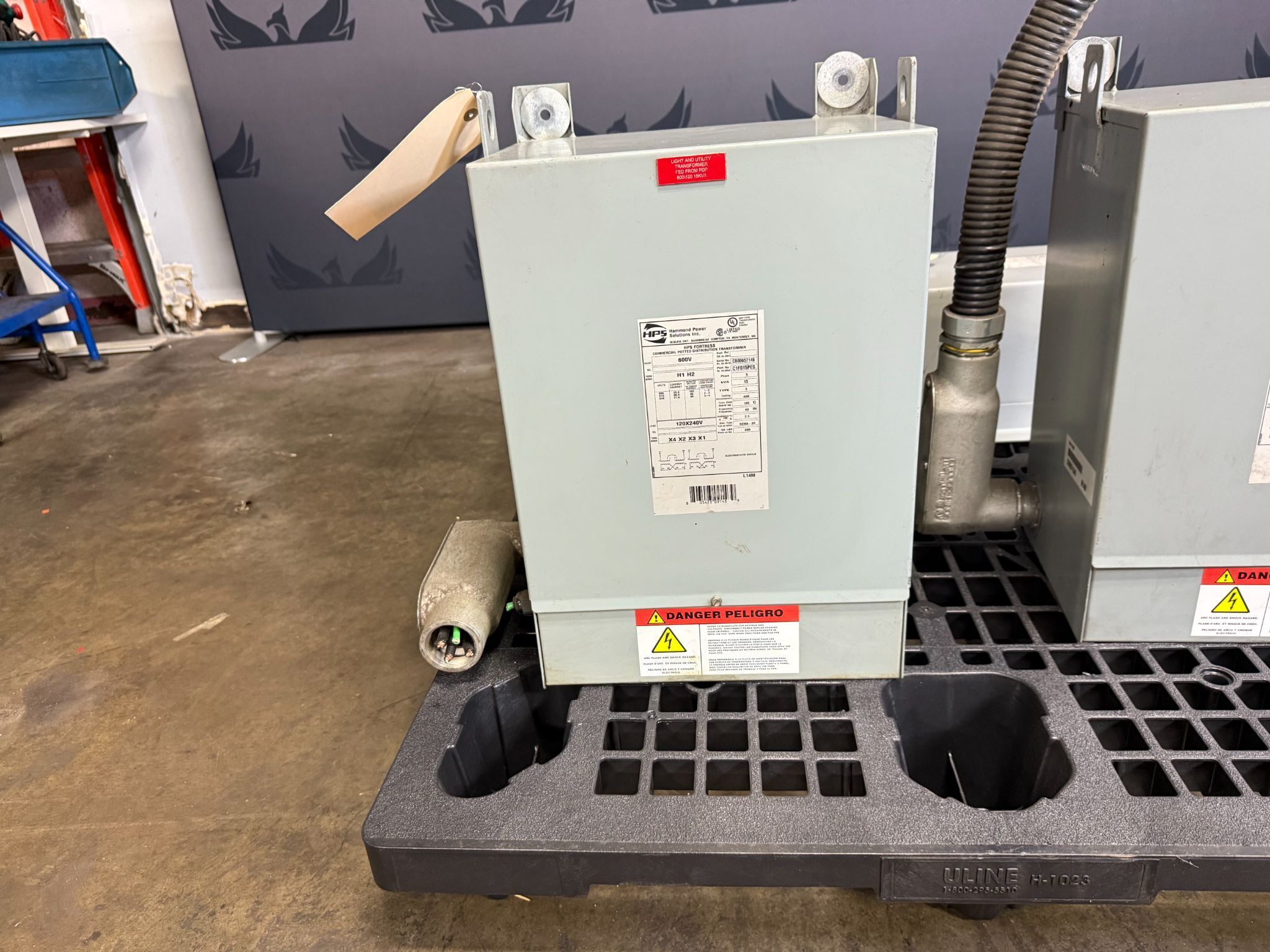 HPS C1F015PES Transformer 600V - 120 x 240V, 1 Ph, 15 kVa USED 0