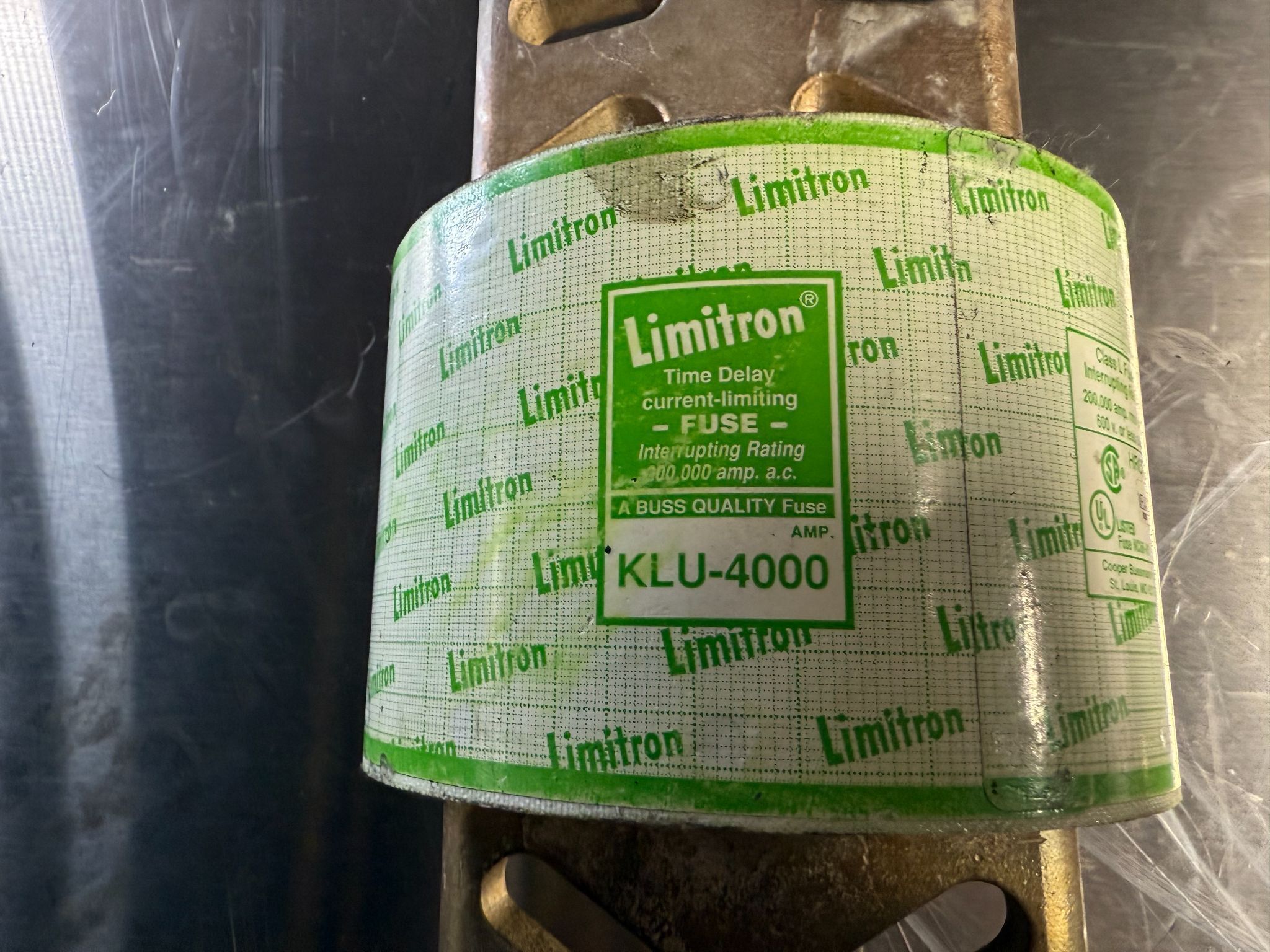 EATON BUSSMANN KLU‑4000 Limitron Class L Time‑Delay Fuse 4000A USED 3