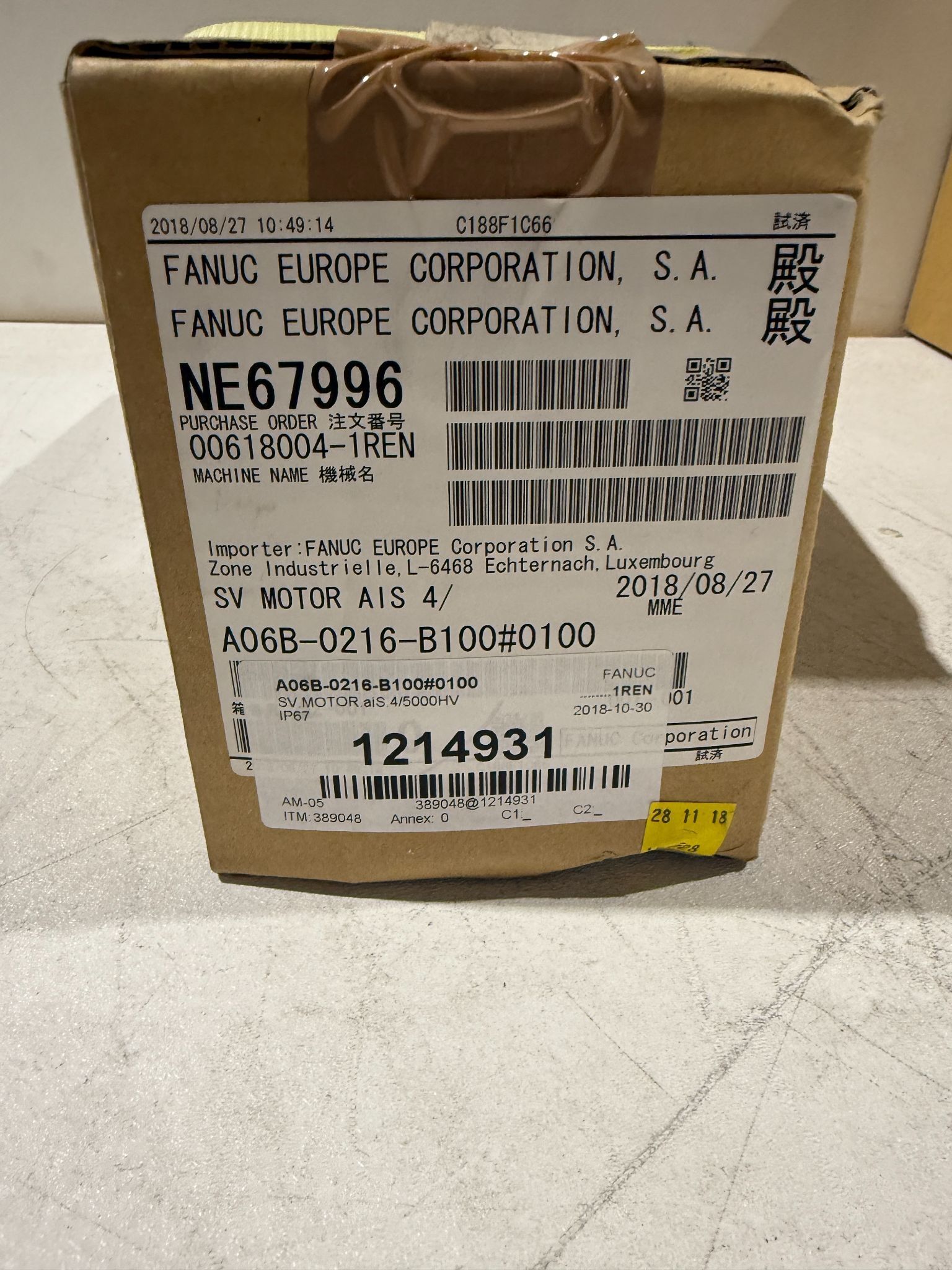 FANUC A06B‑0216‑B100#0100 AC Servo Motor NEW IN BOX 1